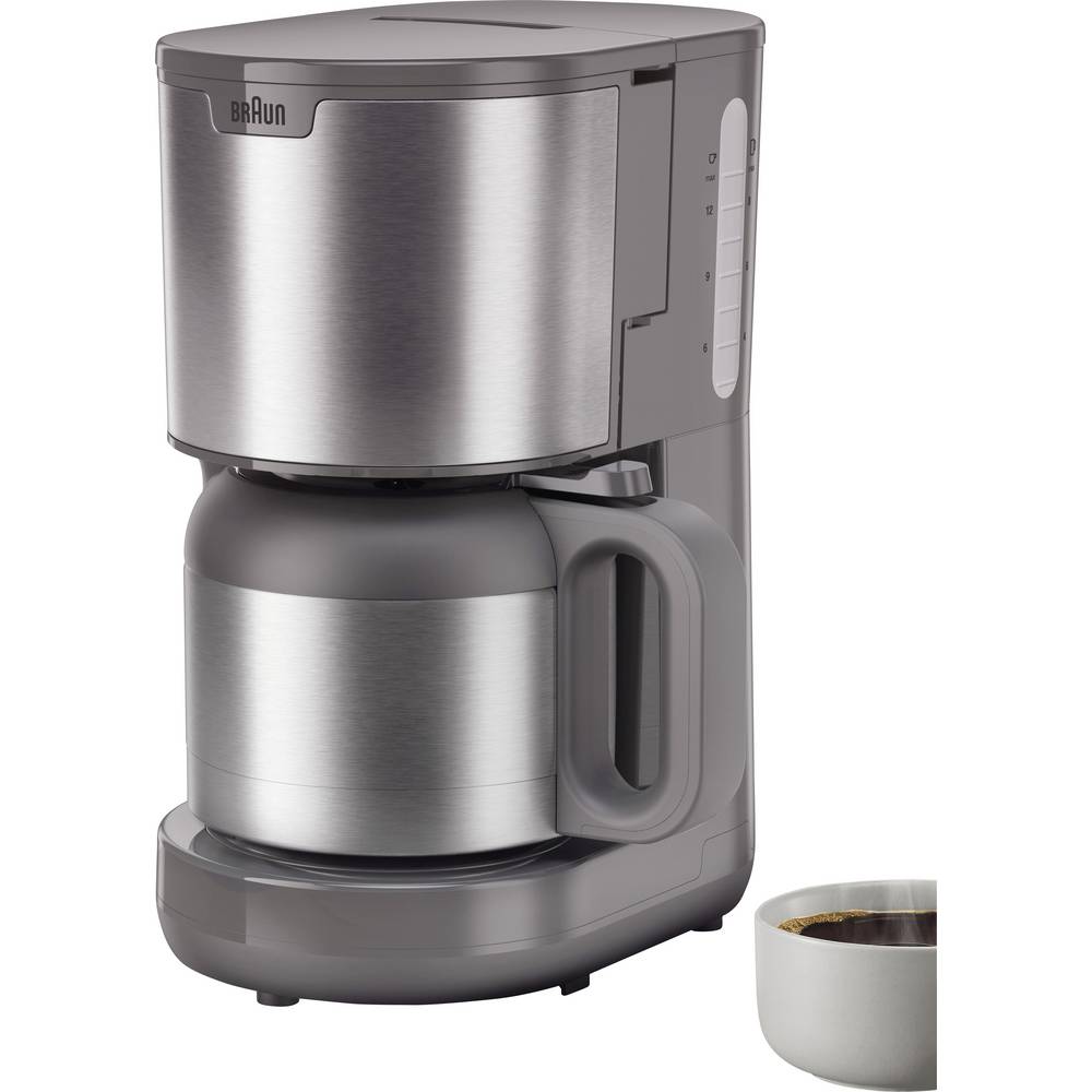 Braun KF 1505 GY Koffiezetapparaat RVS, Grijs Capaciteit koppen: 9