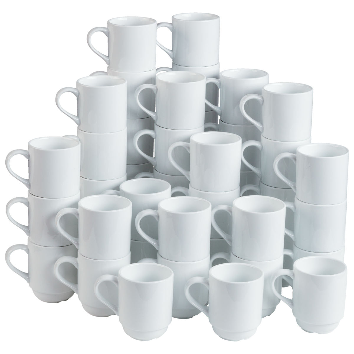 PULSIVA Voordeelpak porseleinen bekers Yari; 250 ml, 7.4x9.2 cm (ØxH); wit; rond; 48 stuk / verpakking