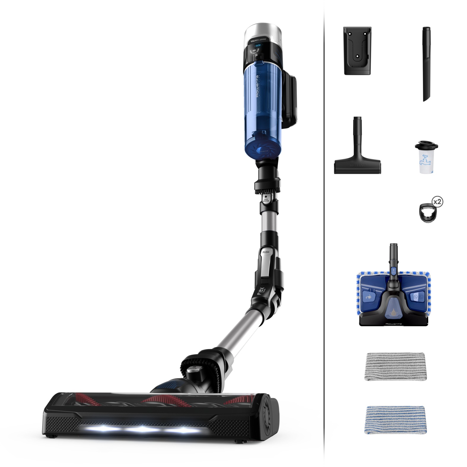 Rowenta RH20CO X-Force Flex 9.60 - Allergy + Aqua Steelstofzuiger zonder zak Grijs