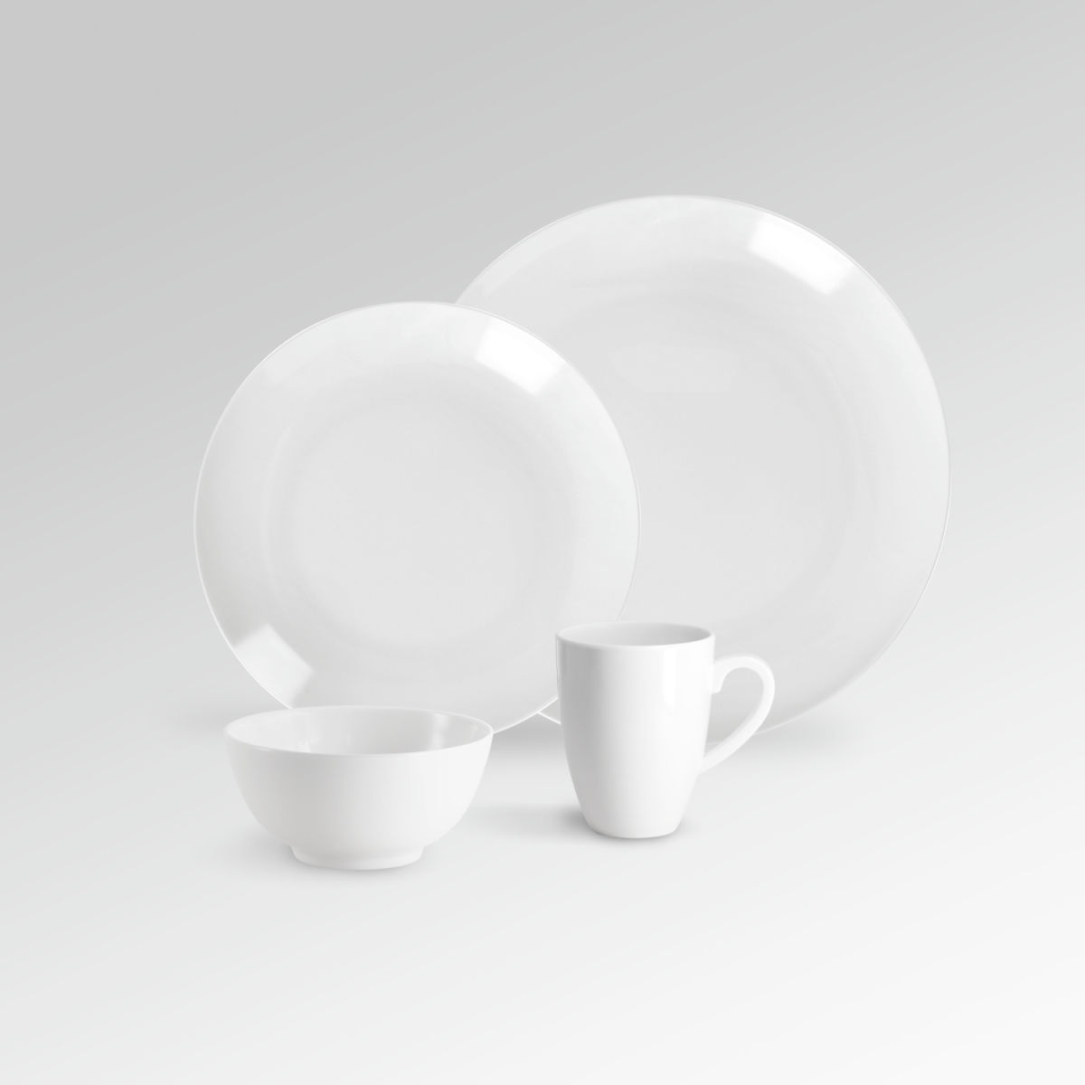 Vega Melamine serviesset Wayne 16-delig; wit