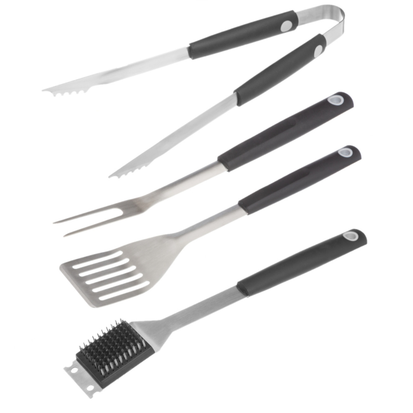 Neka BBQ/barbecue koffer set 4-delig met rubberen handvatten -