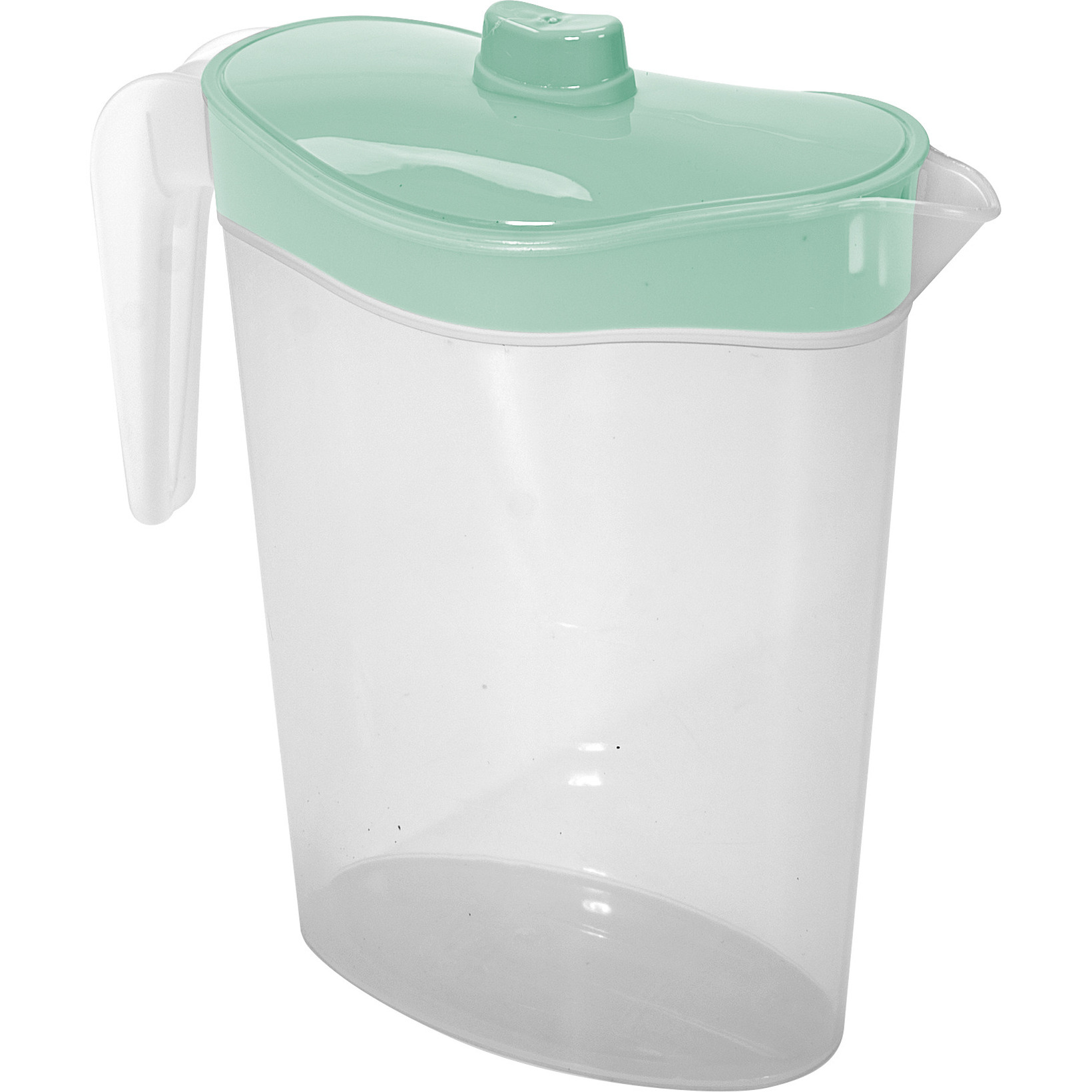 Hega Hogar Waterkan/sapkan met afsluitbare deksel in mintgroen - 1,5 liter - kunststof - 9 x 21 cm -