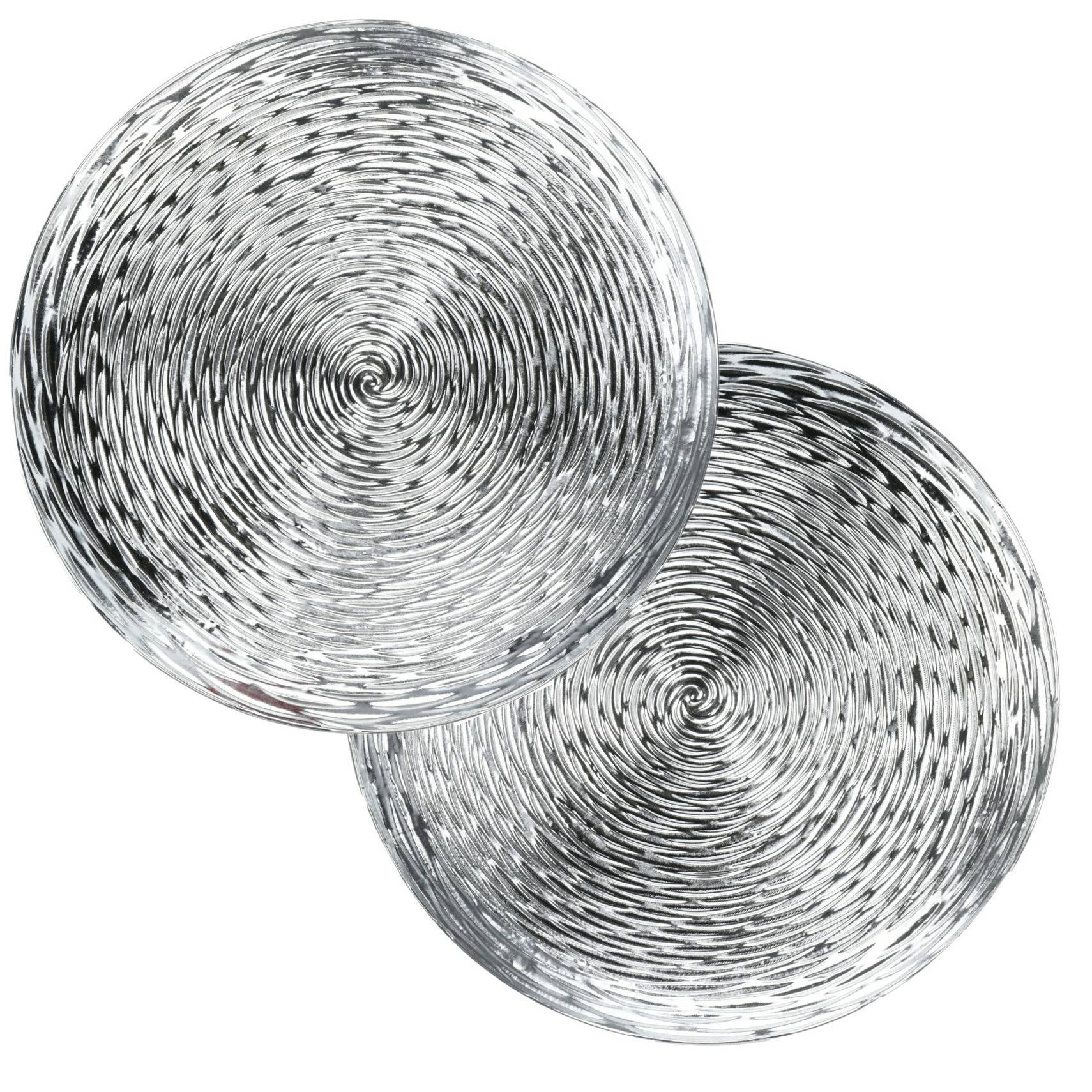 Excellent Houseware Home & Styling Kaarsen bord - 6x - diner onderborden - zilver - Dia 33 cm - Kaarsenbord - Kunststof -