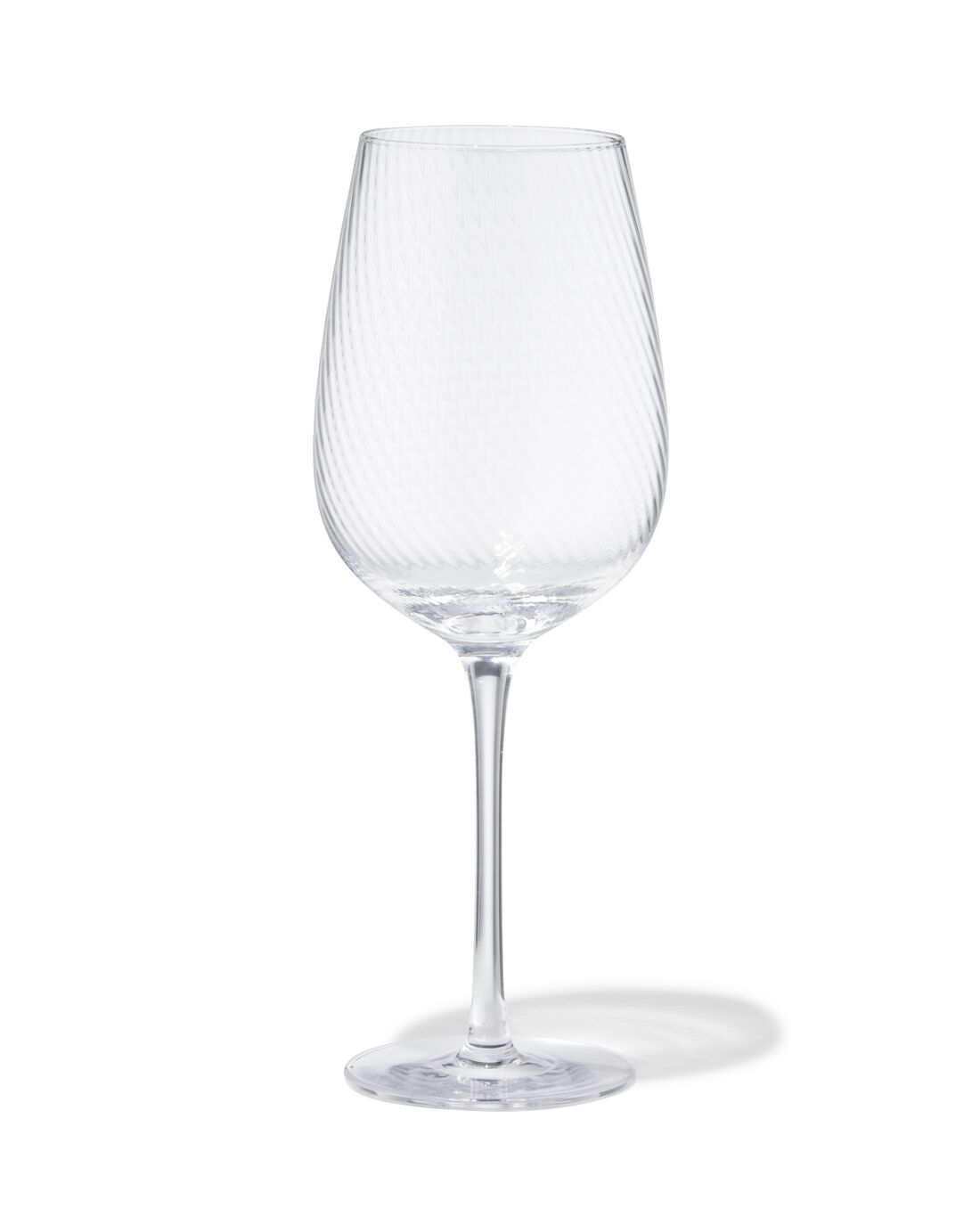 051 Witte Wijnglas 420ml Bergen Glas Twist Reliëf (transparant)