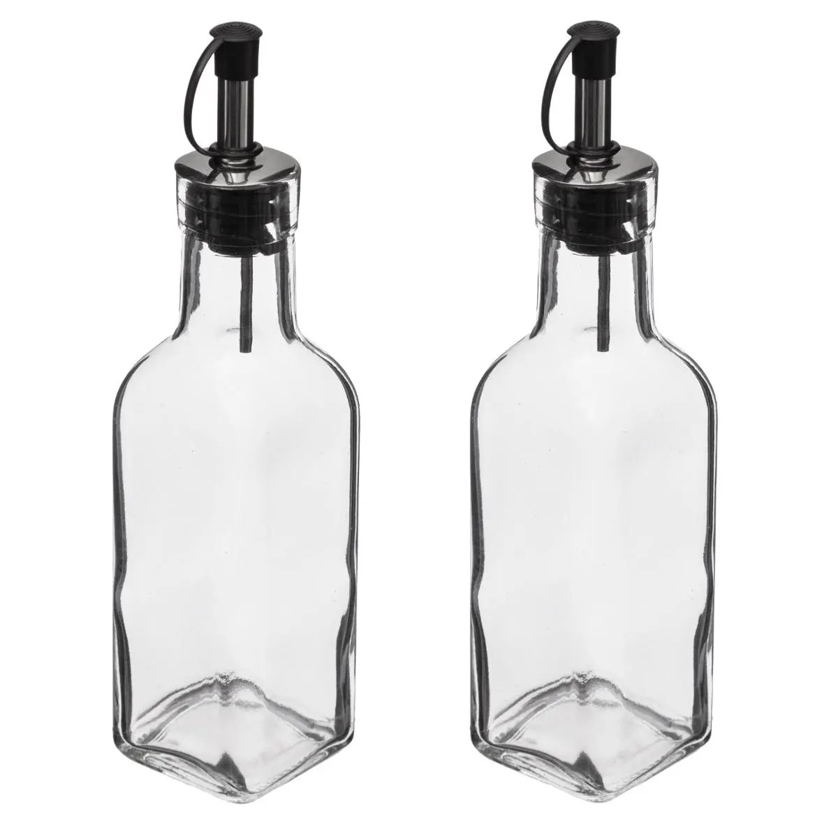 5five Azijn/Olie flessen voor op tafel - 2x stuks - glas - 160 ml - olijfolie en tafelazijn -