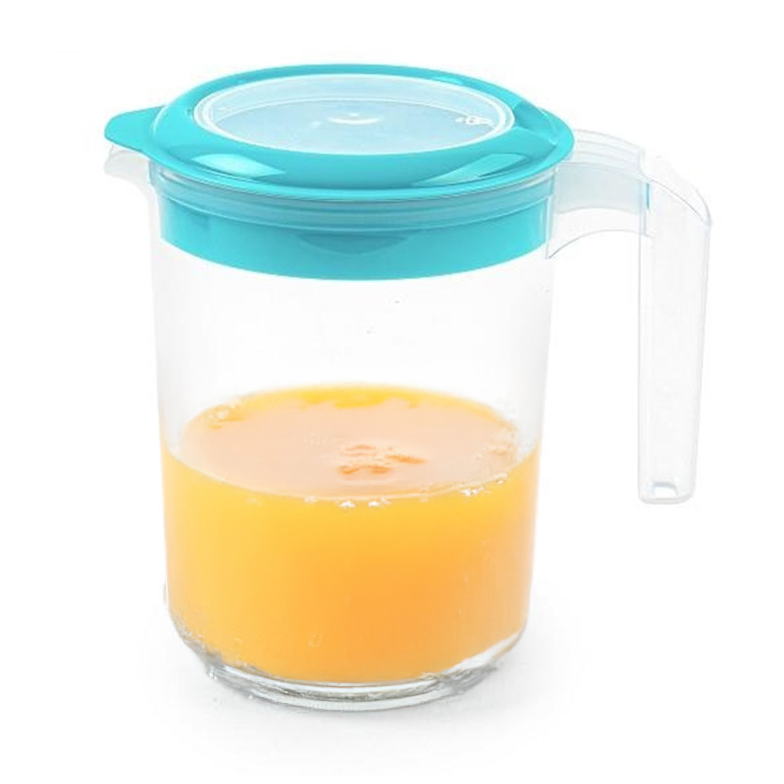 PlasticForte Sapkan / Schenkkan karaf met deksel - 1500 ml - blauw - kunststof - met mix en navul dop -