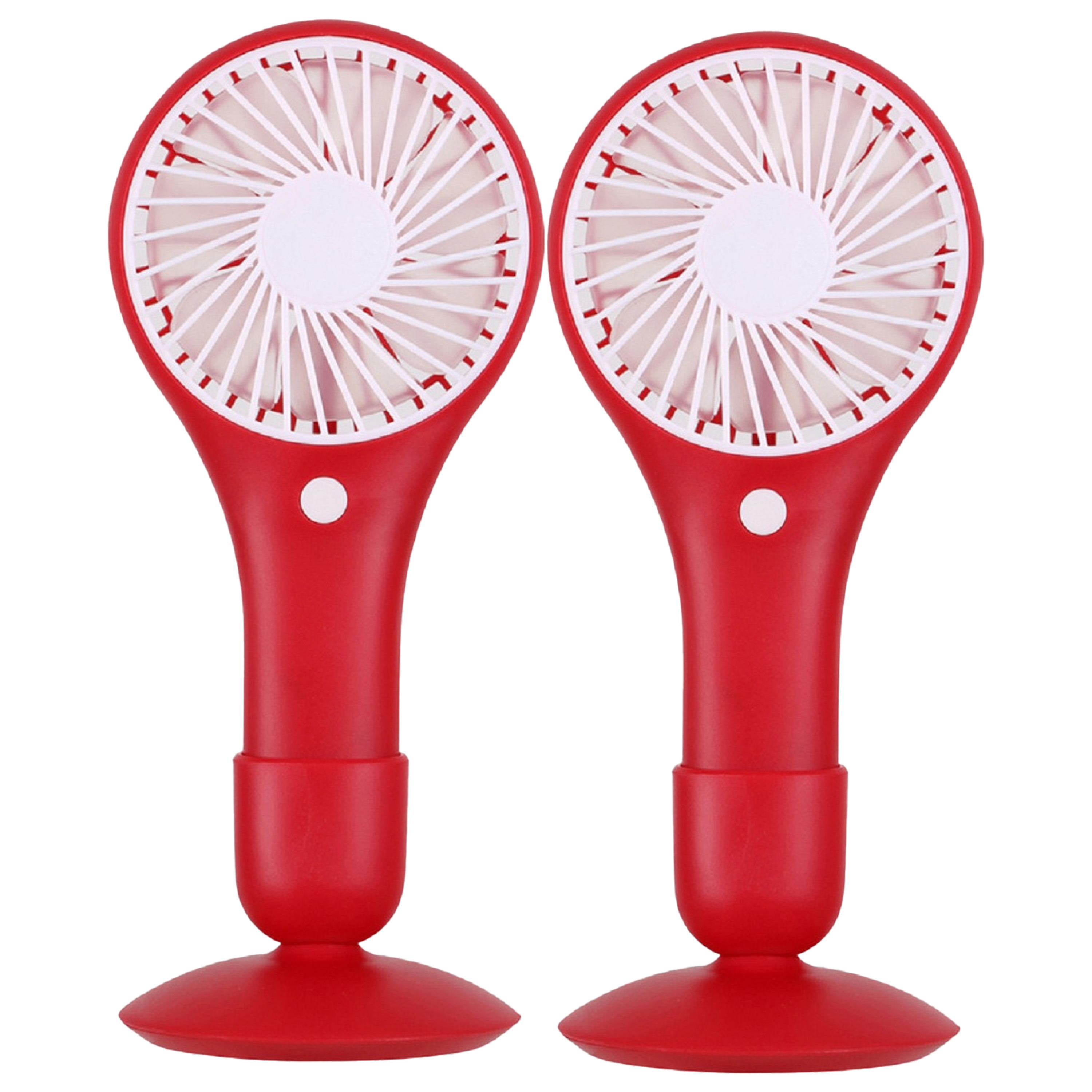 Urban Living USB ventilator - 2x - met standaard - rood - kunststof - 20 x 10 cm -