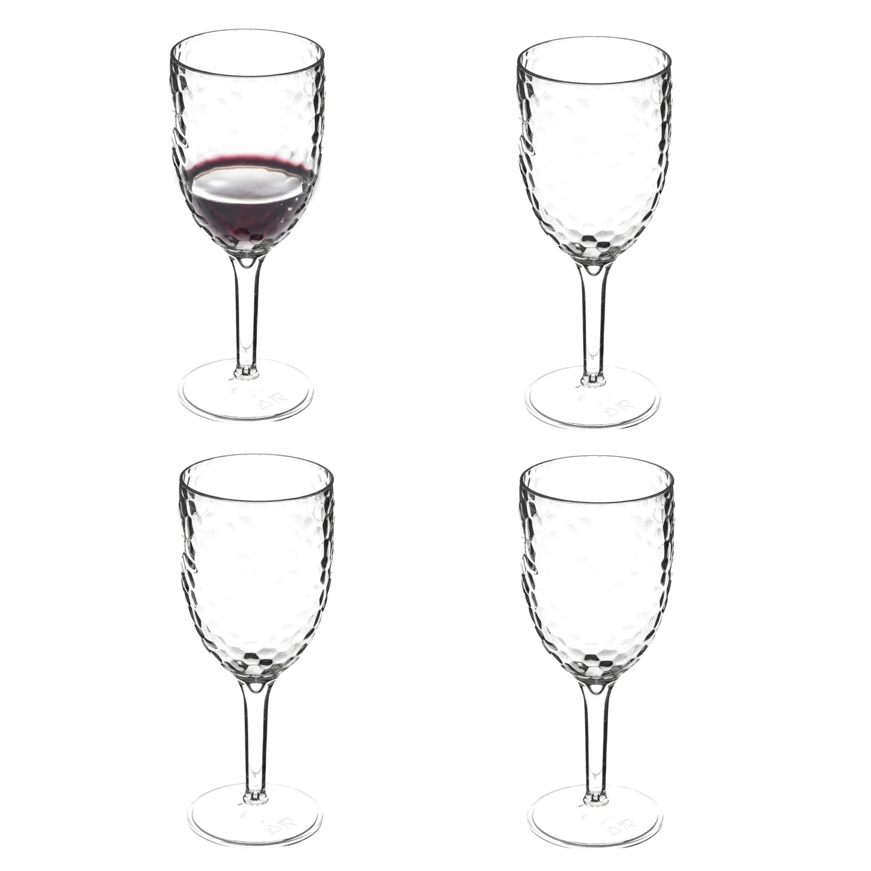 5five Wijnglazen van onbreekbaar kunststof - 4x - 345 ml - transparant - Outdoor gebruik -