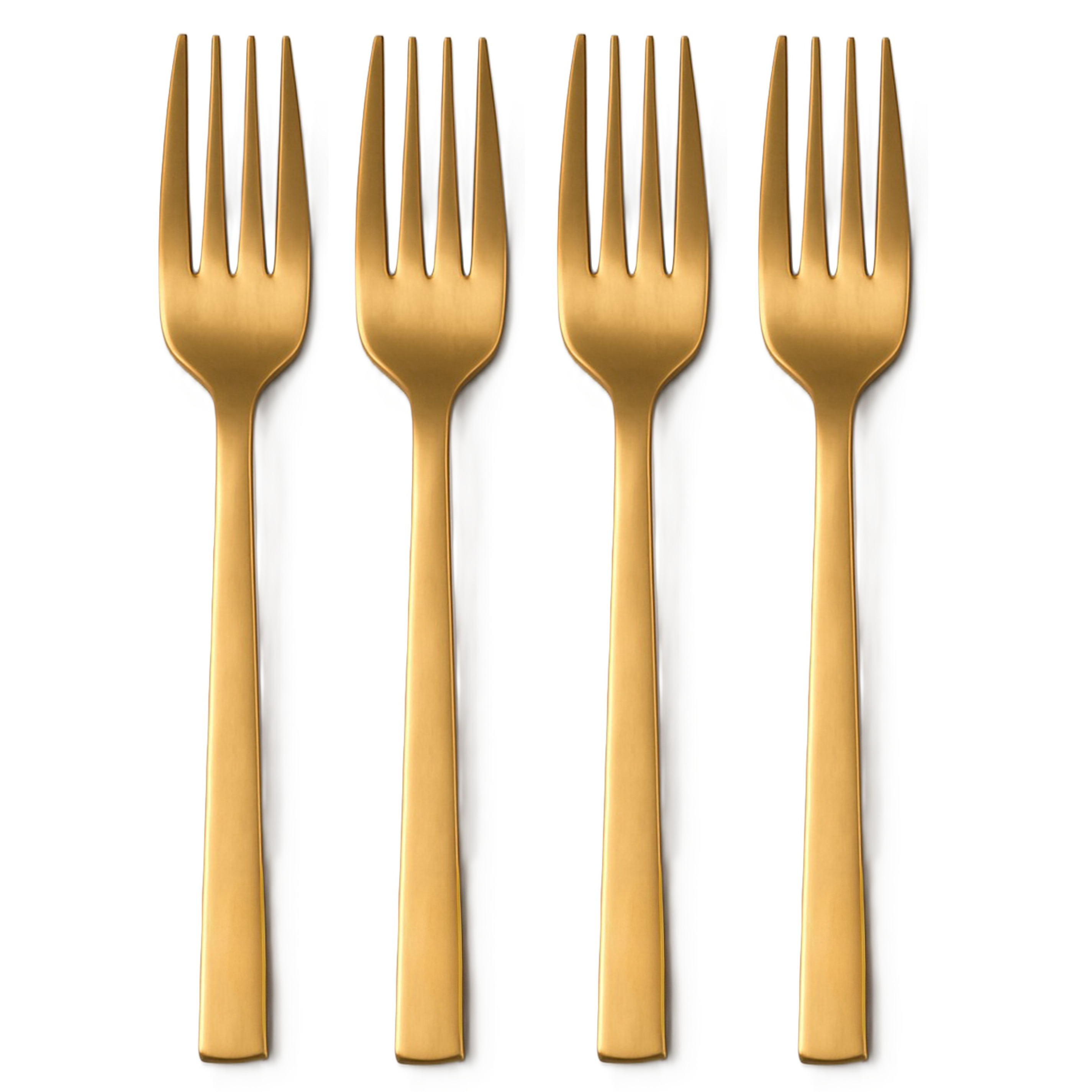 Alpina Gebaksvorkjes - 4x - goud - RVS - taartvorkjes - 15cm -