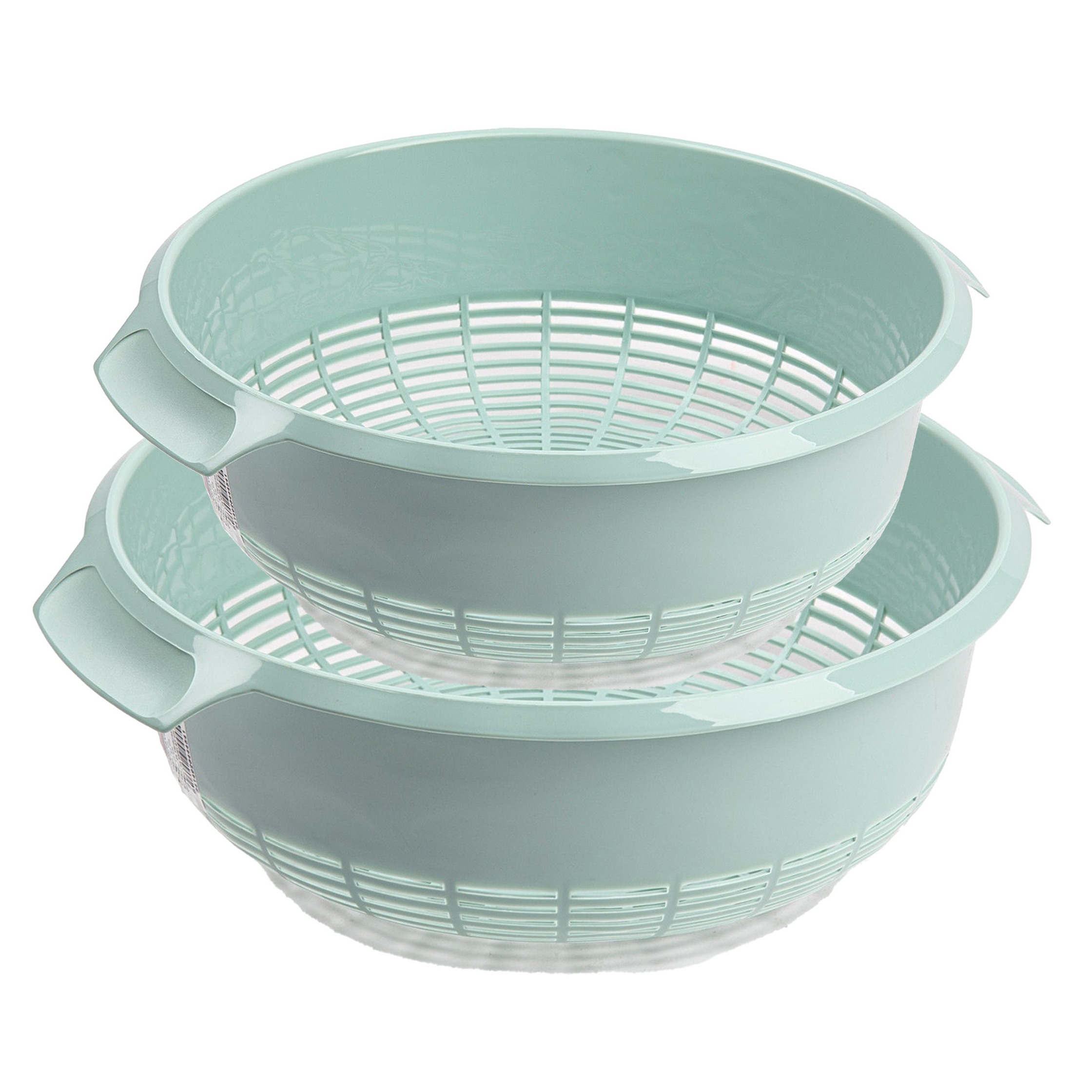 PlasticForte kunststof keuken vergieten - combi set - mintgroen - 27 x 10 cm en 23 x 9 cm -