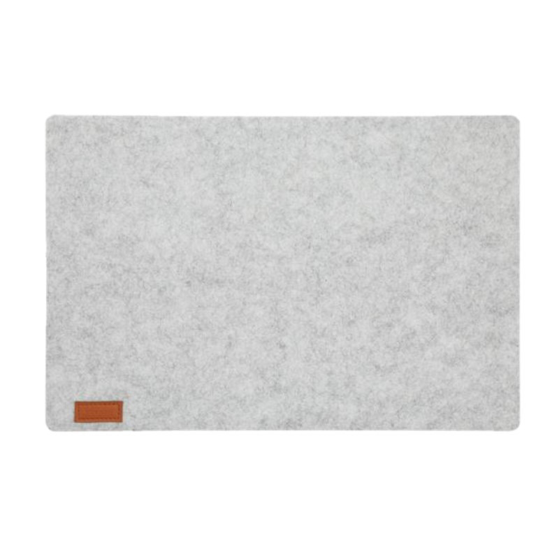 Cepewa Tafel placemats - vilt - lichtgrijs - 30 x 45 cm - met ronde hoeken - Diner - ontbijt -