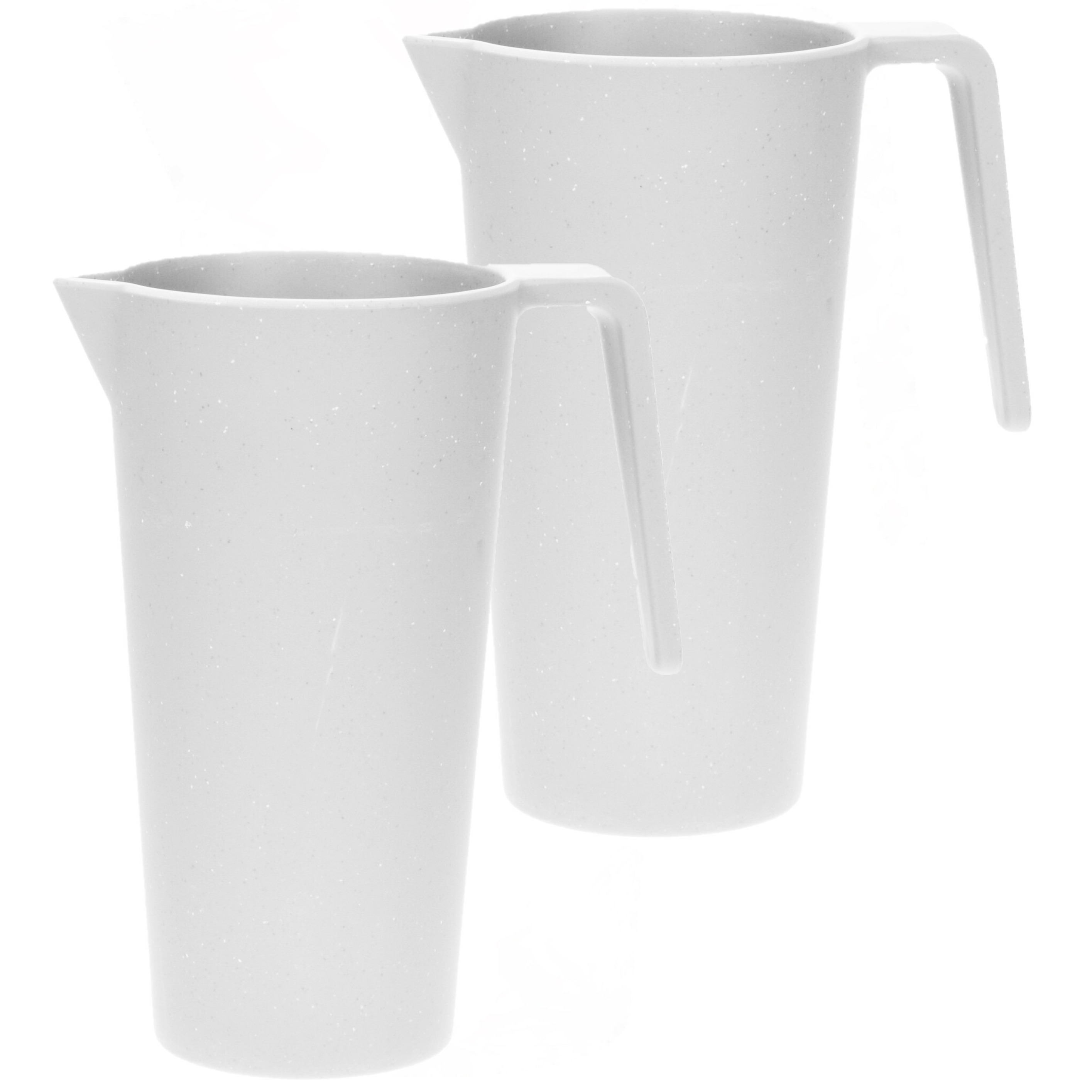 Excellent Houseware Schenkkan/waterkan - 2x - wit - 1500 ML - melamine - D10 x H21 cm -