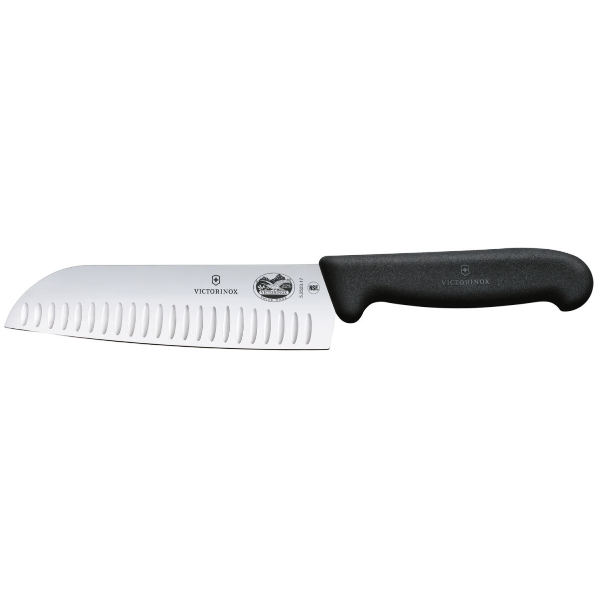 Victorinox Santoku mes Fibrox rechte messen; Lemmetlengte 17 cm, 29.7 cm (L); zilver/zwart