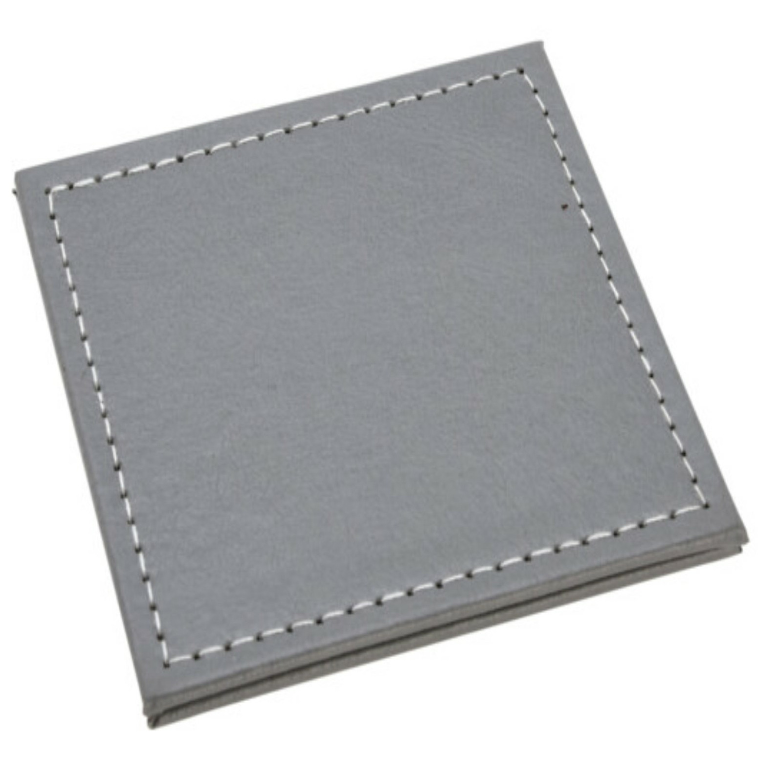 H&S Collection Glazen onderzetters - 4x stuks - grijs - kunstleder - 10 cm -