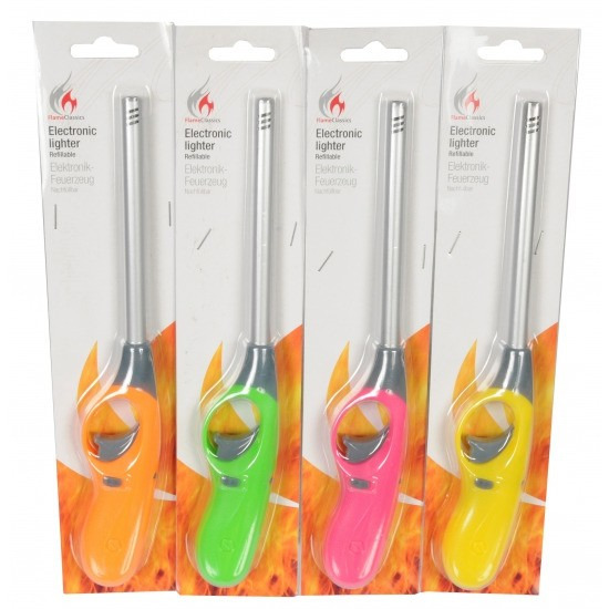 Merkloos Barbecue aansteker - Set van 5x stuks - navulbaar - 25 cm - lang model - keuken/gas -