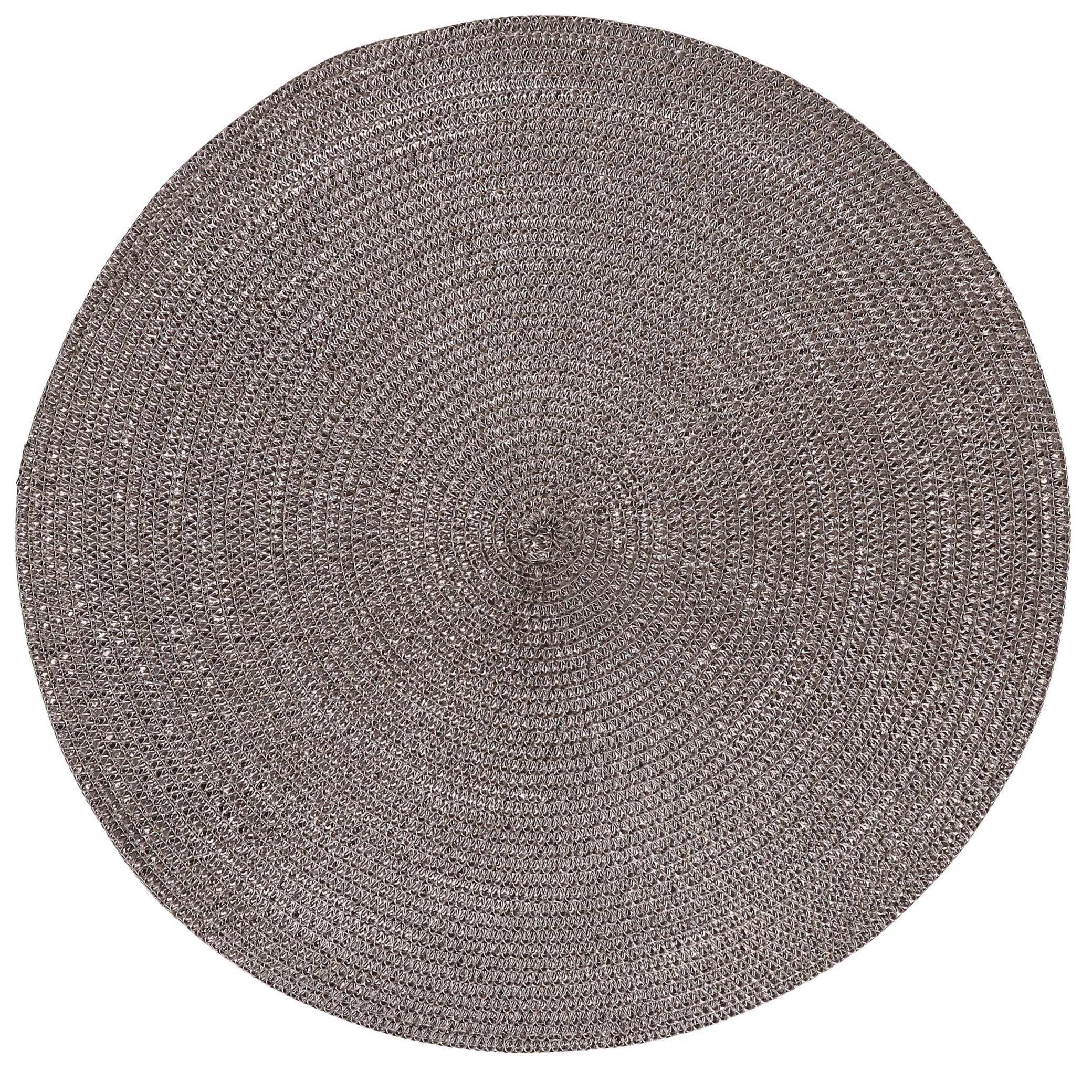 Merkloos Ronde tafel placemats - donkergrijs - cm - rotan look - kunststof - Onderleggers -