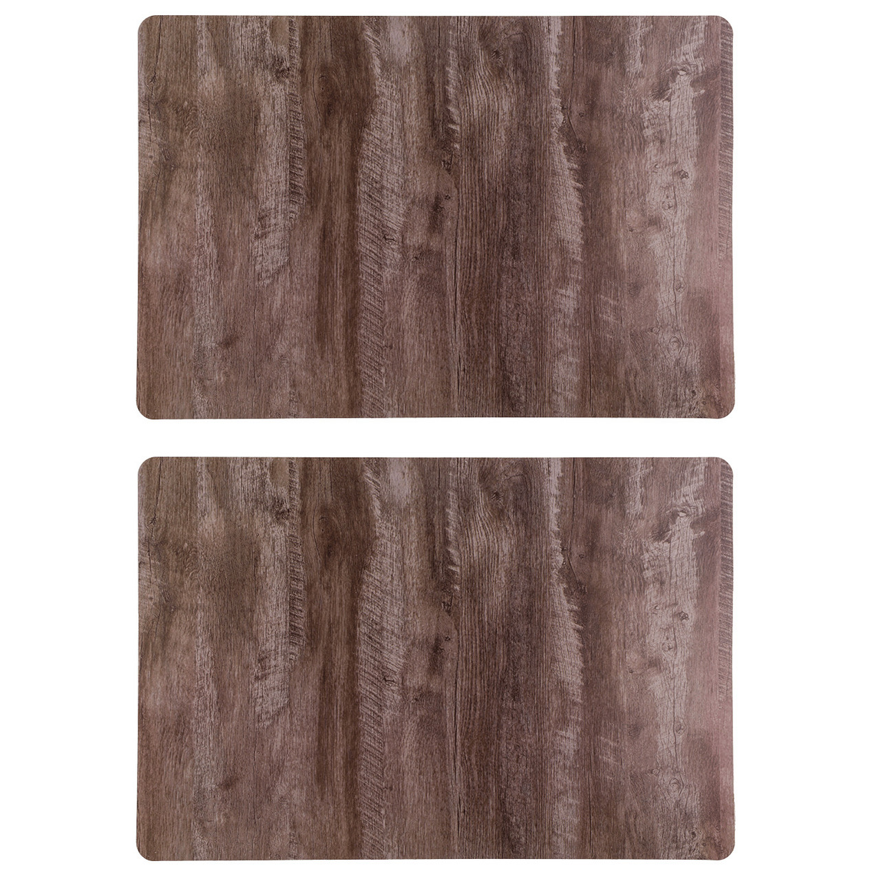 Merkloos Tafel placemats - Set van 4x stuks - houten planken print - 43 x 28 cm - pvc - onderleggers -