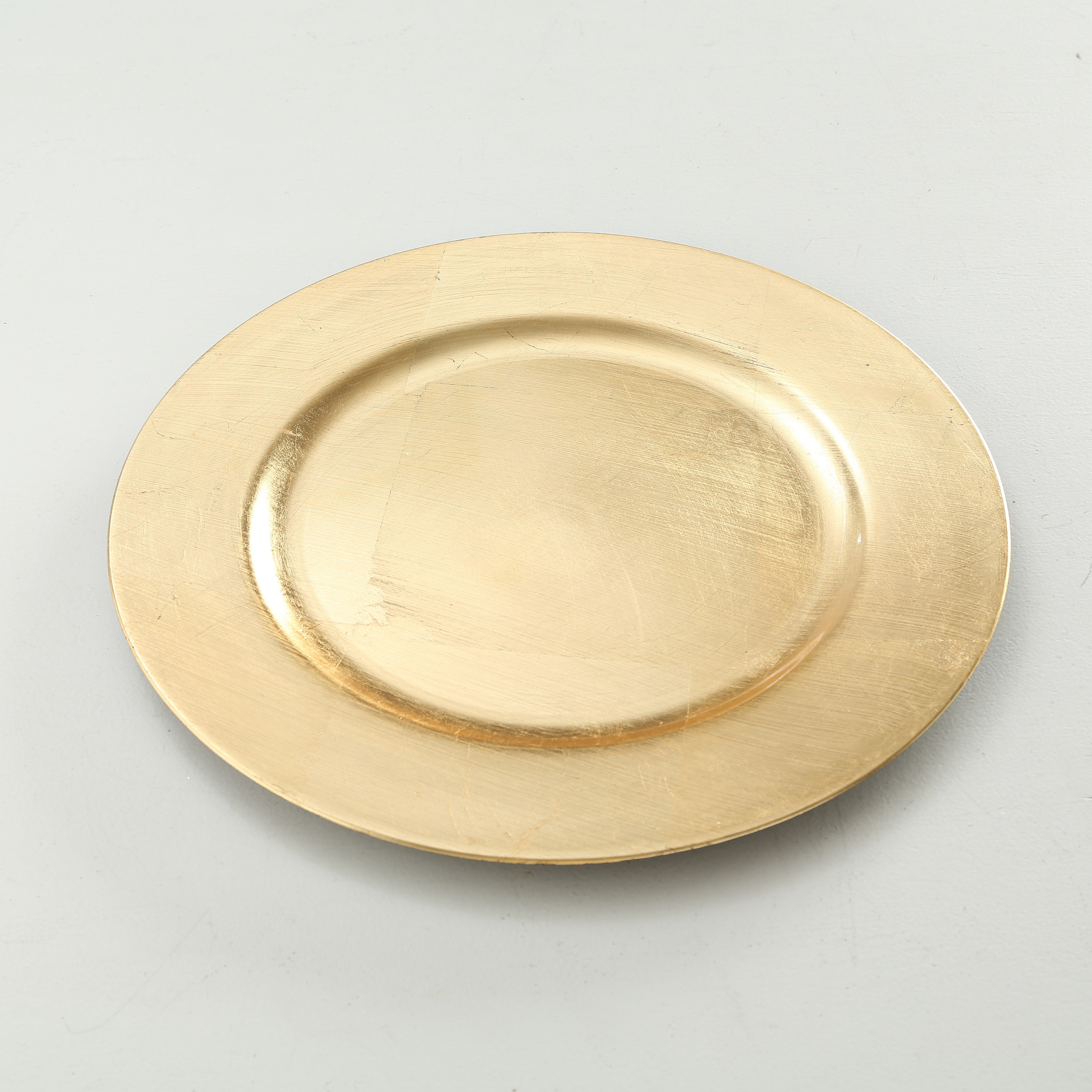 Merkloos Diner eettafel onderborden - 6x - goudkleurig -Dia 33 cm - Kunststof - rond -