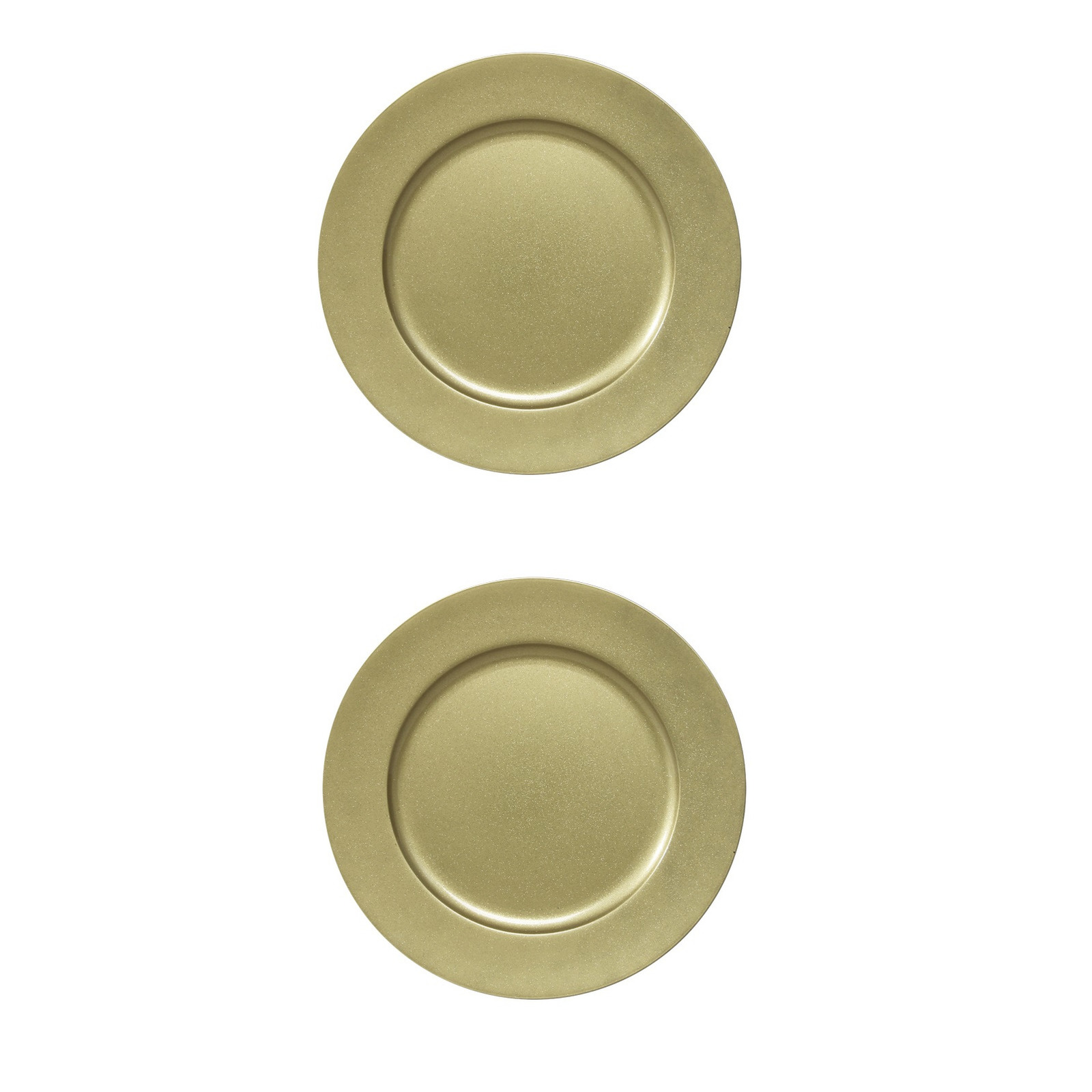 Merkloos 6x stuks diner borden/onderborden goud met glitters 33 cm -