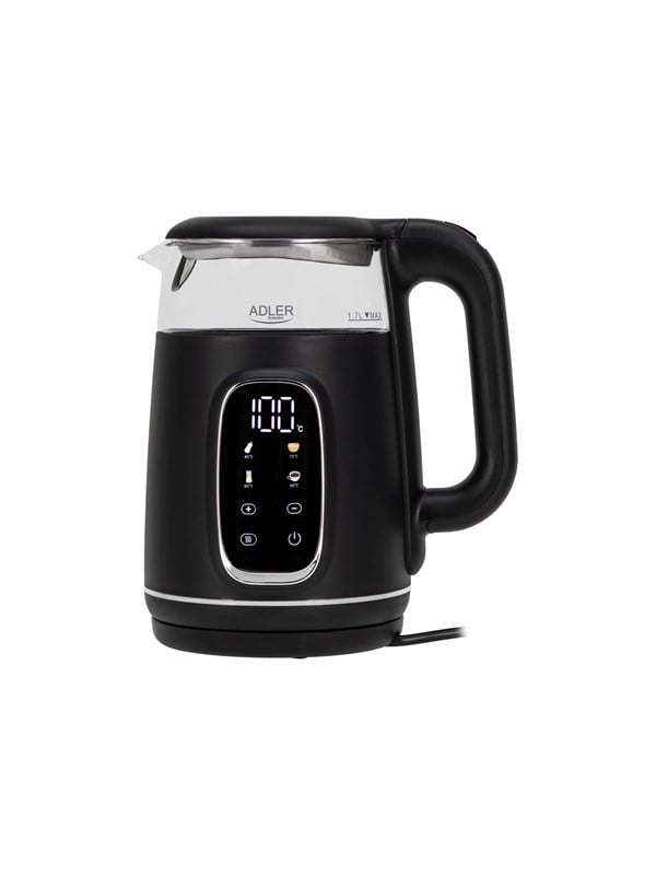Adler Waterkoker AD 1305 - kettle - black / silver - Zwart / zilver - 2200 W