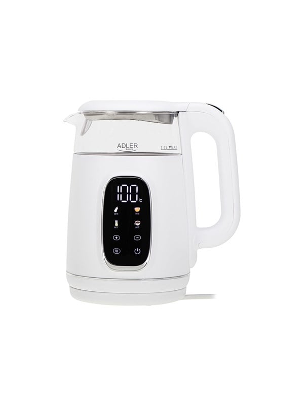 Adler Waterkoker AD 1305 - kettle - white/silver - Wit/zilver - 2200 W