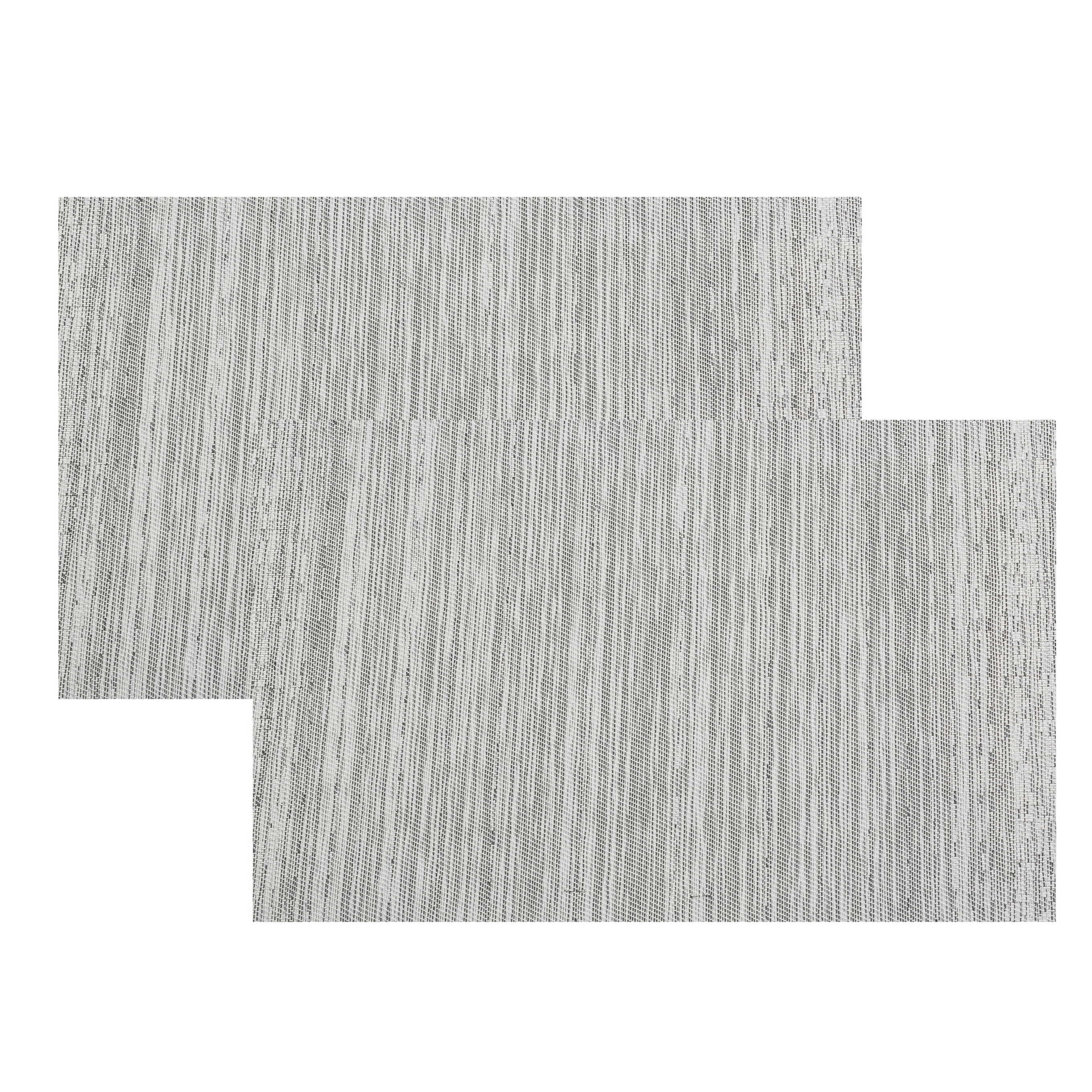 Cosy & Trendy Placemats rechthoekig - 4x - geweven zwart/wit - 30 x 45 cm - Tafel dekken -