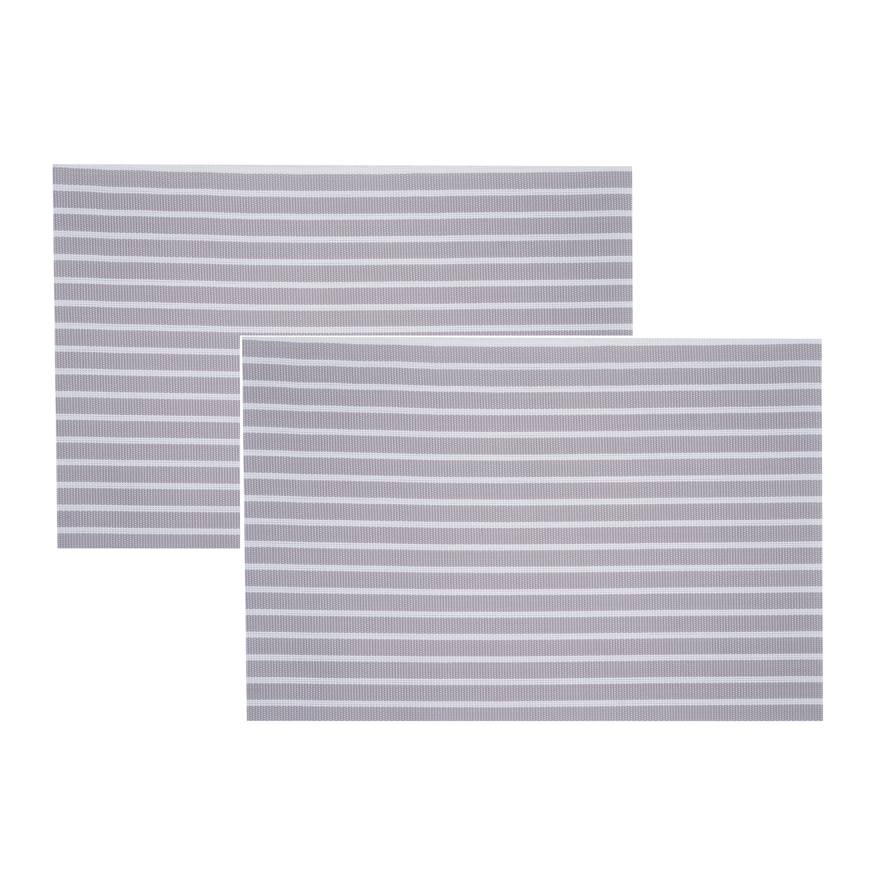 Cosy & Trendy Placemats rechthoekig - 6x - geweven beige/wit - 30 x 45 cm - Tafel dekken -