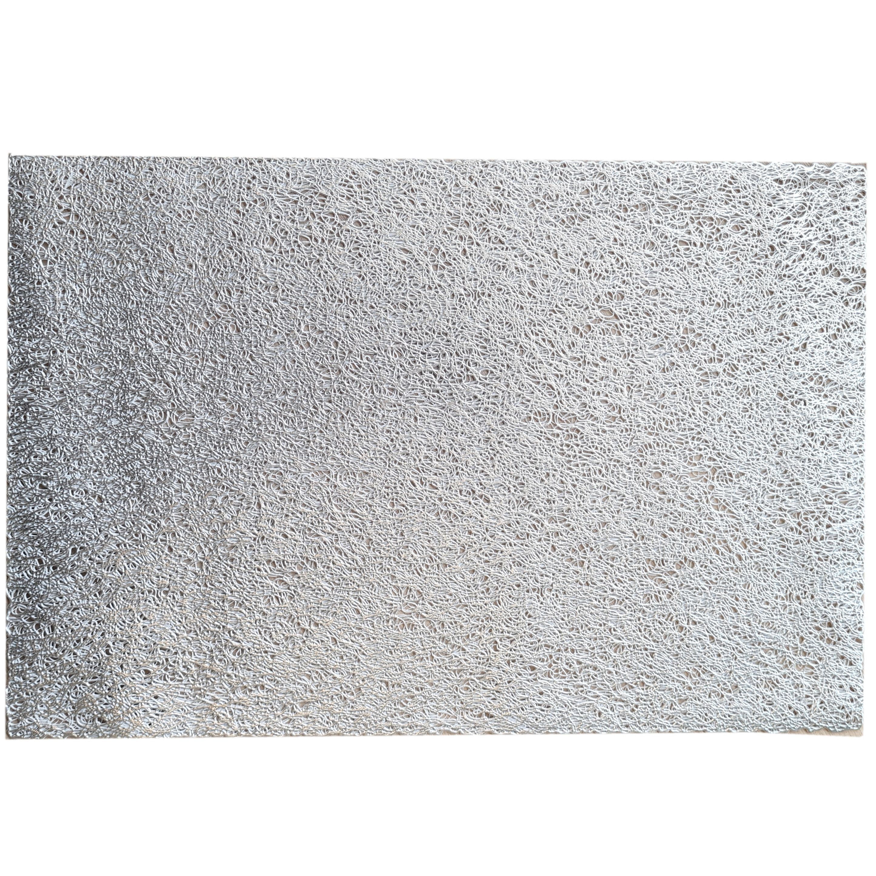 Zeller diner tafel placemats - 8x - gevlochten - glanzend zilver - rechthoekig - 30 x 45 cm -