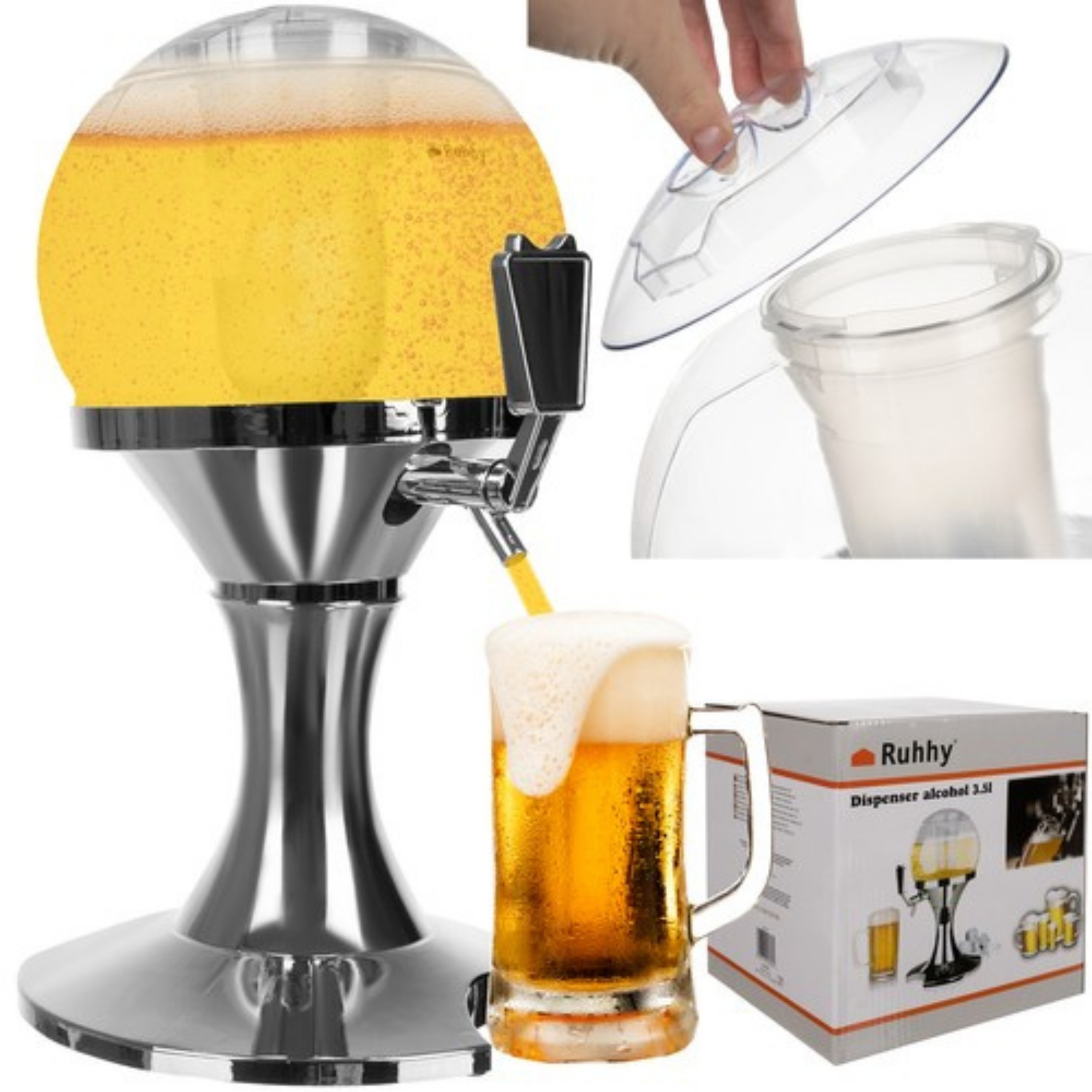 Ruhhy Drank dispenser - 3,5L - kunststof - x 24 cm - met tapkraan -