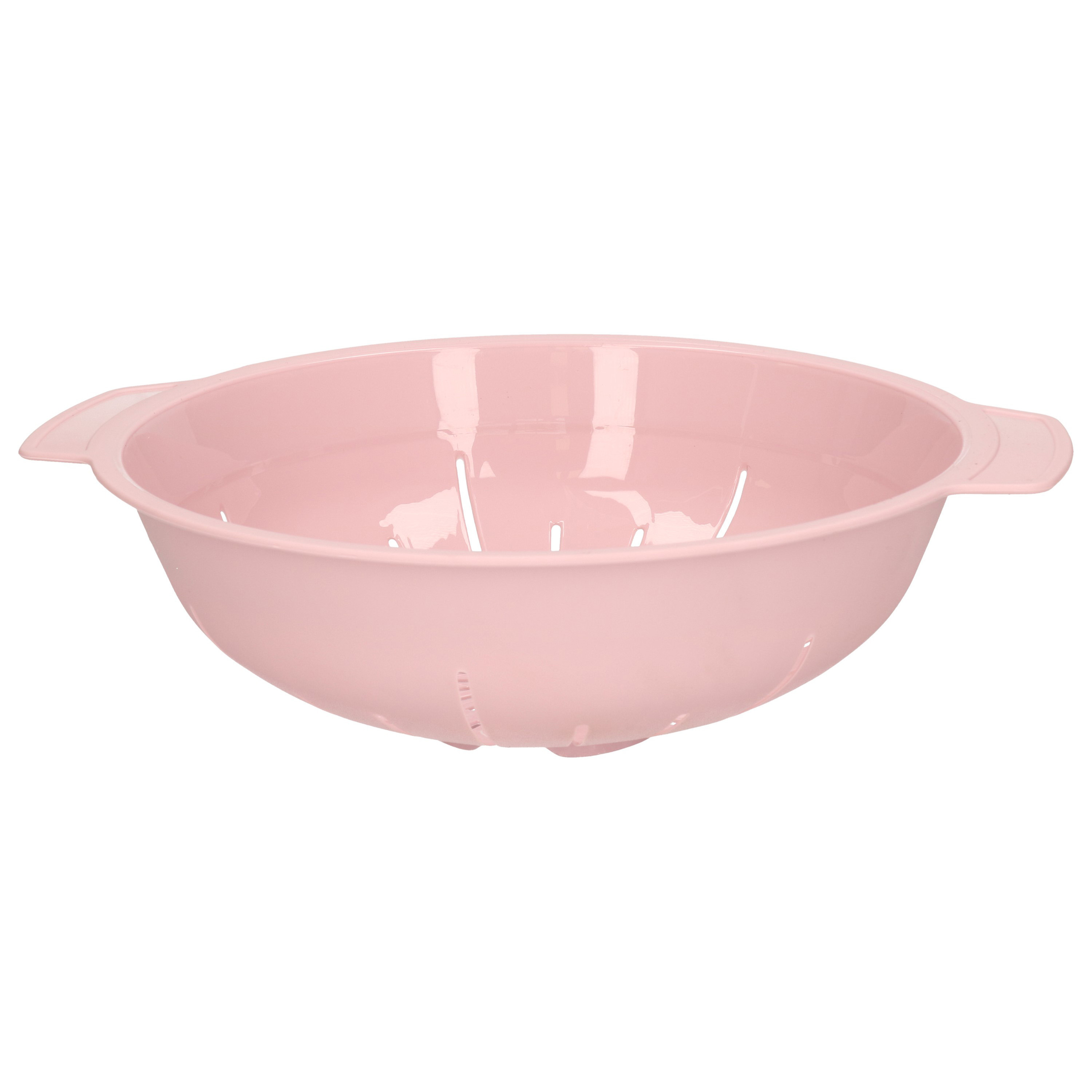 PlasticForte Keuken vergiet zeef - kunststof - D25 cm x H8 cm - roze - afgieten - groente - pasta - rijst -