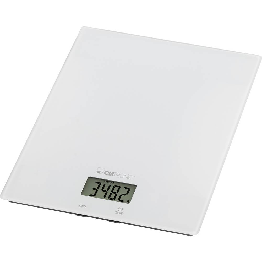 Clatronic KW 3820 Keukenweegschaal Digitaal Digitaal Weegbereik (max.)=5000 g Wit 210 x 180 x 20
