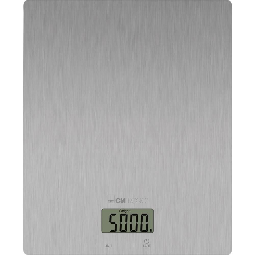 Clatronic KW 3821 Edelstahl Keukenweegschaal Digitaal Weegbereik (max.)=5000 g RVS 206 x 176 x 19