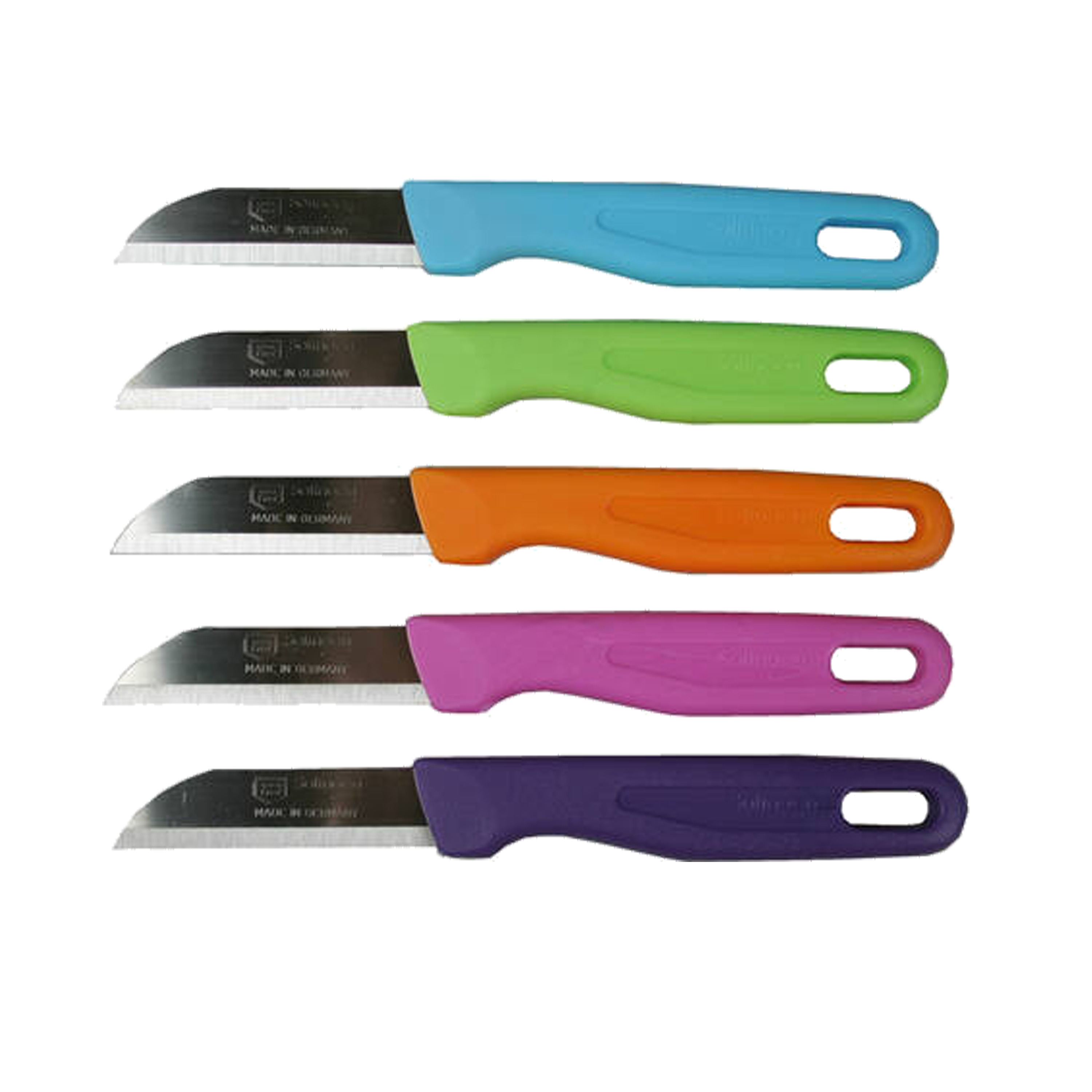 Solingen schilmesjes/aardappelmesjes - gekleurd - 10x stuks - 16 cm - Keukengerei -
