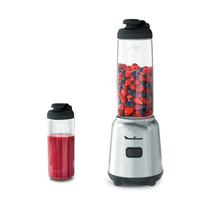 ARBORESCENCE MOULINEX Blender mixeur, 300 W, 2 bouteilles Tritan à emporter, 4 lames amovibles, Compact, Smoothies, Application dédiée LM15FD10