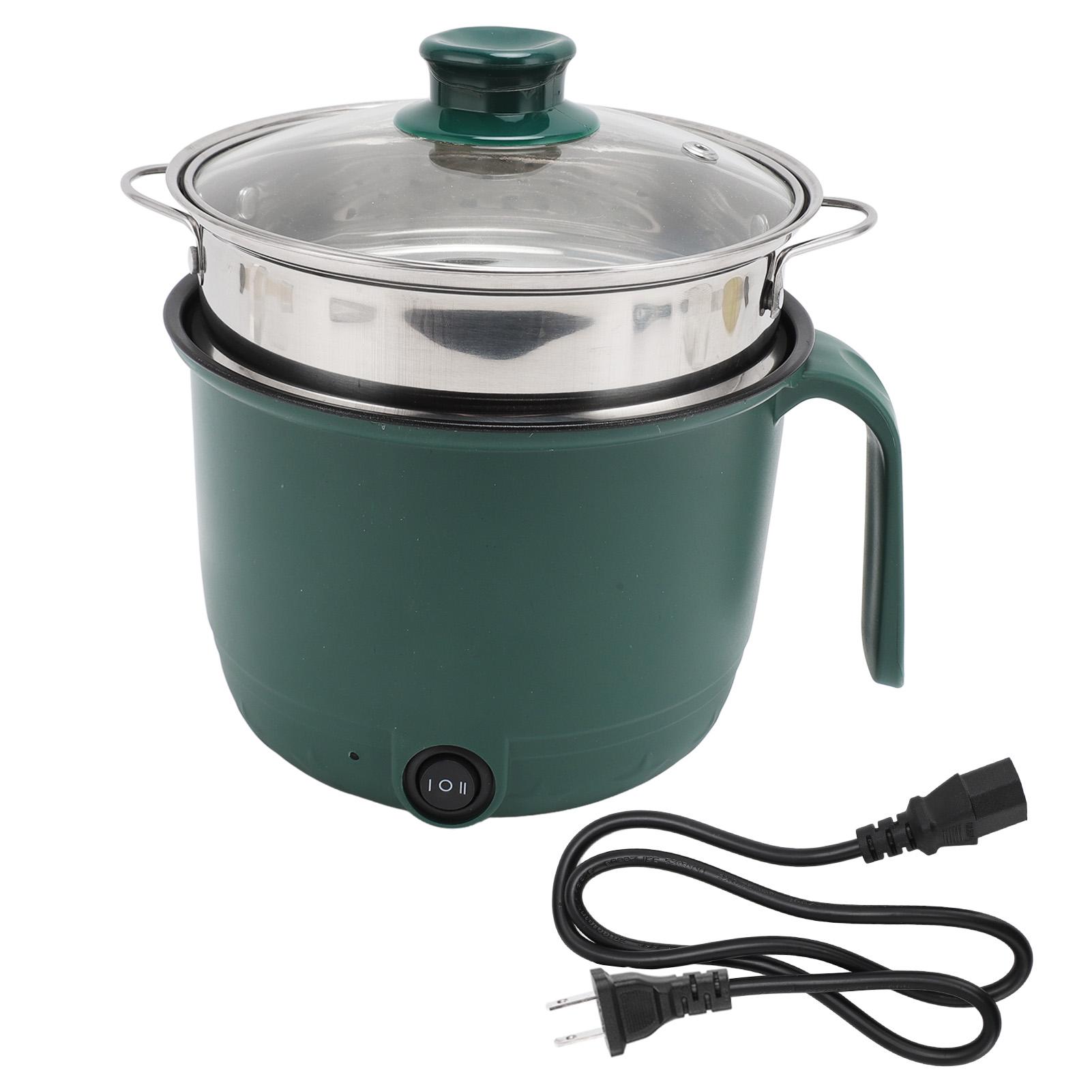 Dongfang HOME Elektrische kookpot 1,5L 600W roestvrij staal anti-verbrandingshandgreep helder deksel elektrische kookplaat voor thuis US Plug 110V