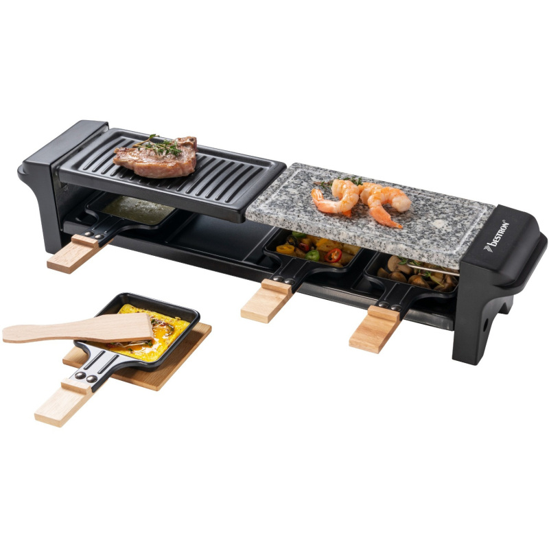 Bestron ARG200BW Raclette met natuurgrillsteen en grillplaat Gourmetstel