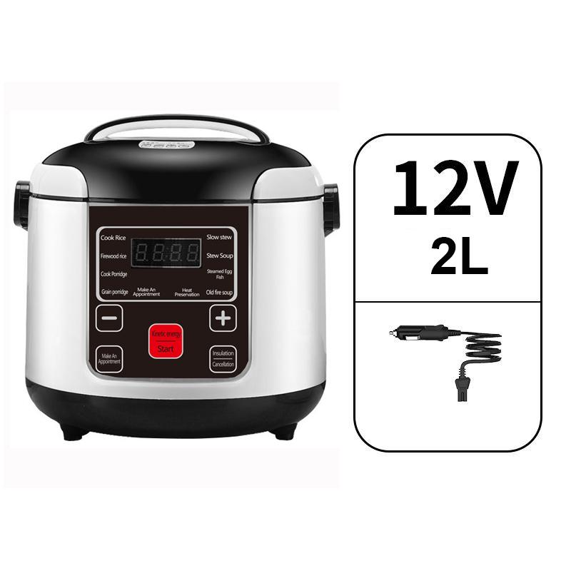 DC-HOME-4 12V 24V Elektrische Rijstkoker Auto Vrachtwagen Multicooker Soep Pap Koken Voedselstomer 2L Elektrische lunchbox Thuis Rijstkokers