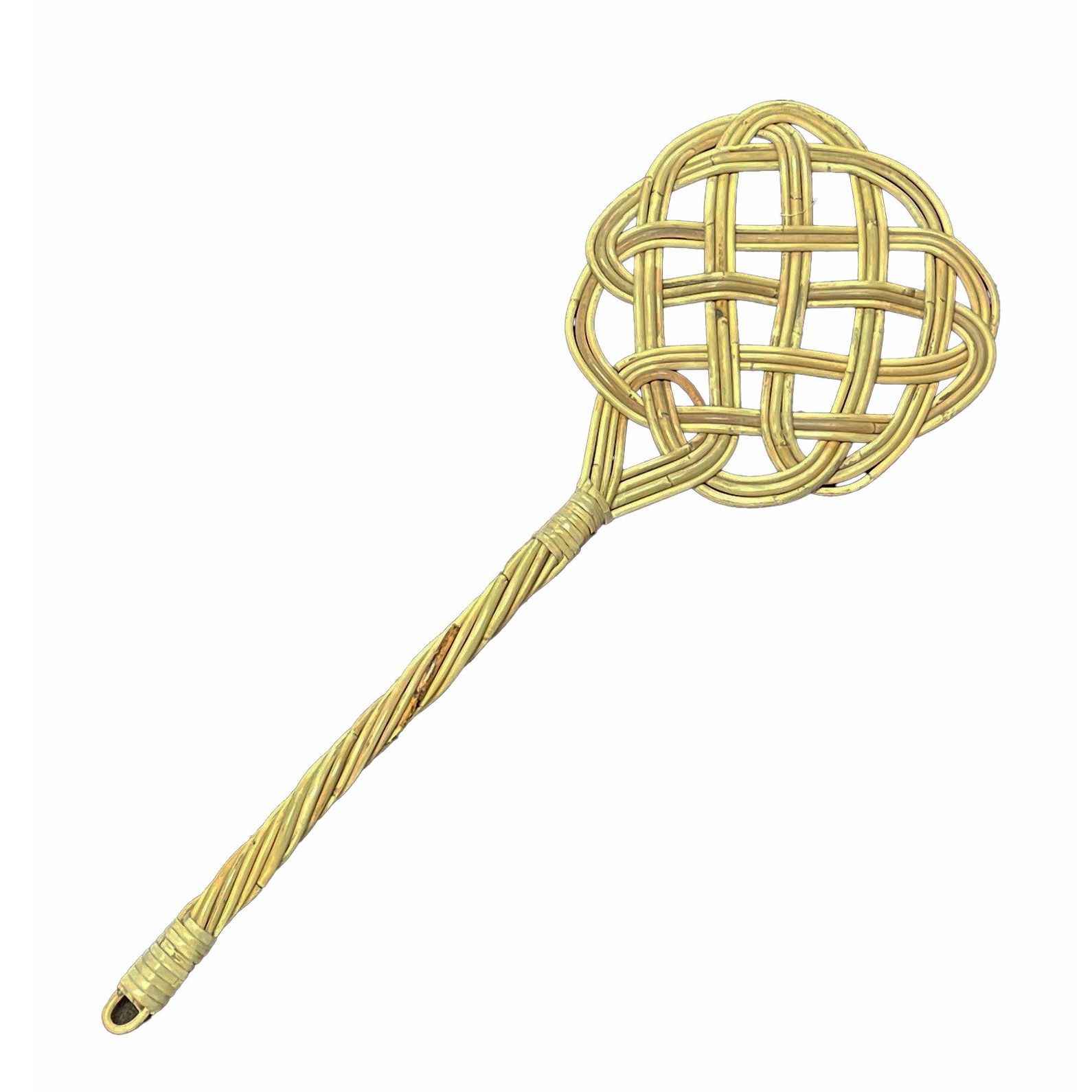 Merkloos Mattenklopper - 70 x 25 x 3 cm - rotan - gevlochten riet - klassiek - tapijtklopper -