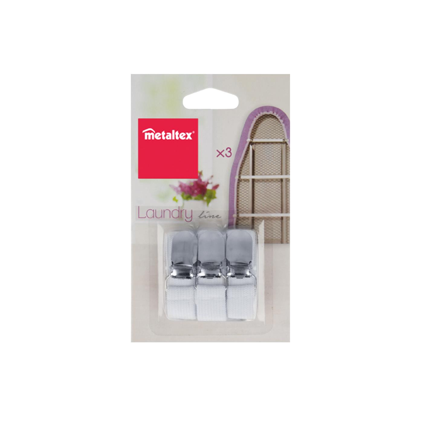 Metaltex Strijkhoesklemmen set a 3 stuks