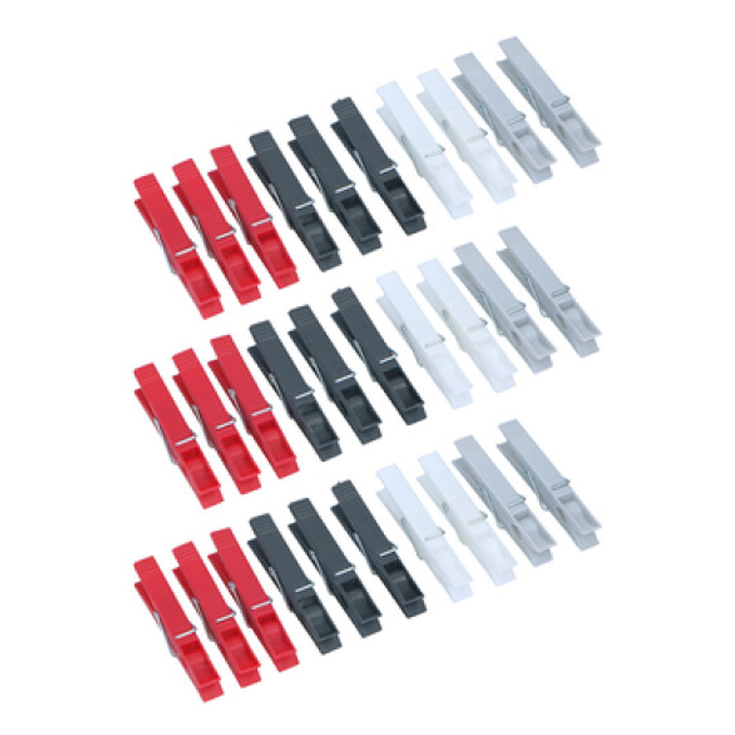 Dirt Devil Kunststof wasknijpers - 120x knijpers - Rood/zwart/wit/grijs - 7 cm - kunststof -