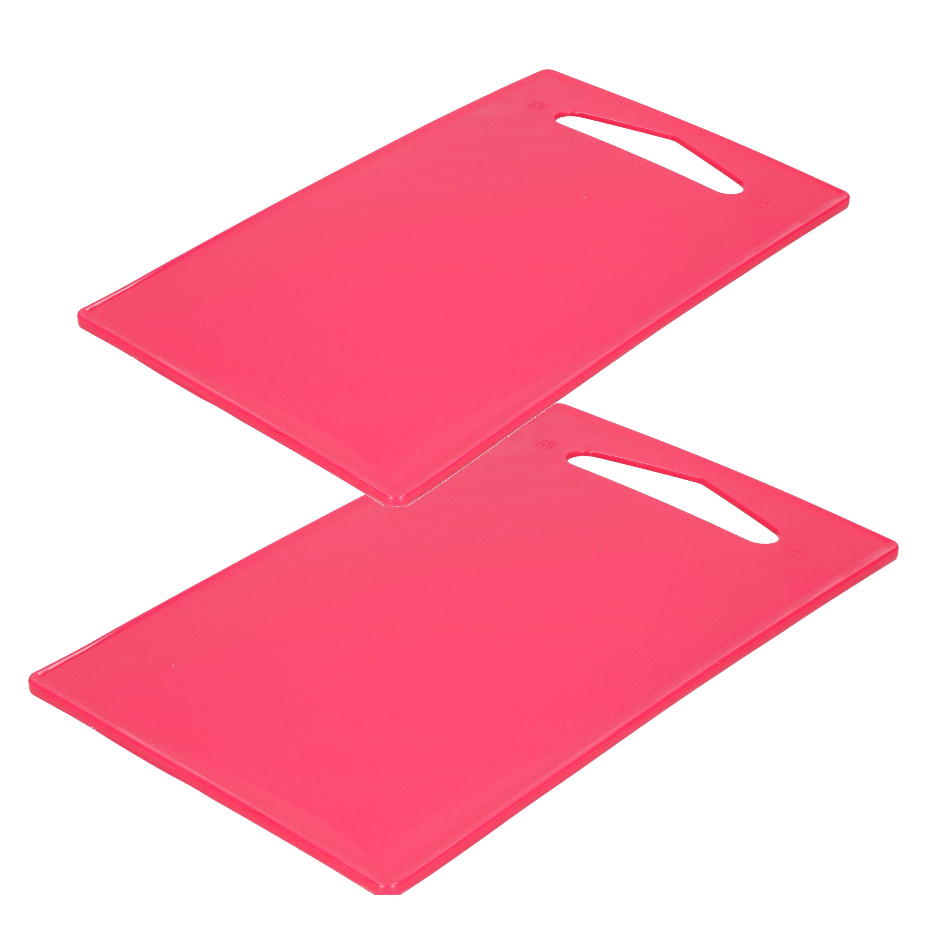 PlasticForte snijplanken set van 2x stuks - roze - 27 x 16 en x 24 cm - Kunststof - Keuken -