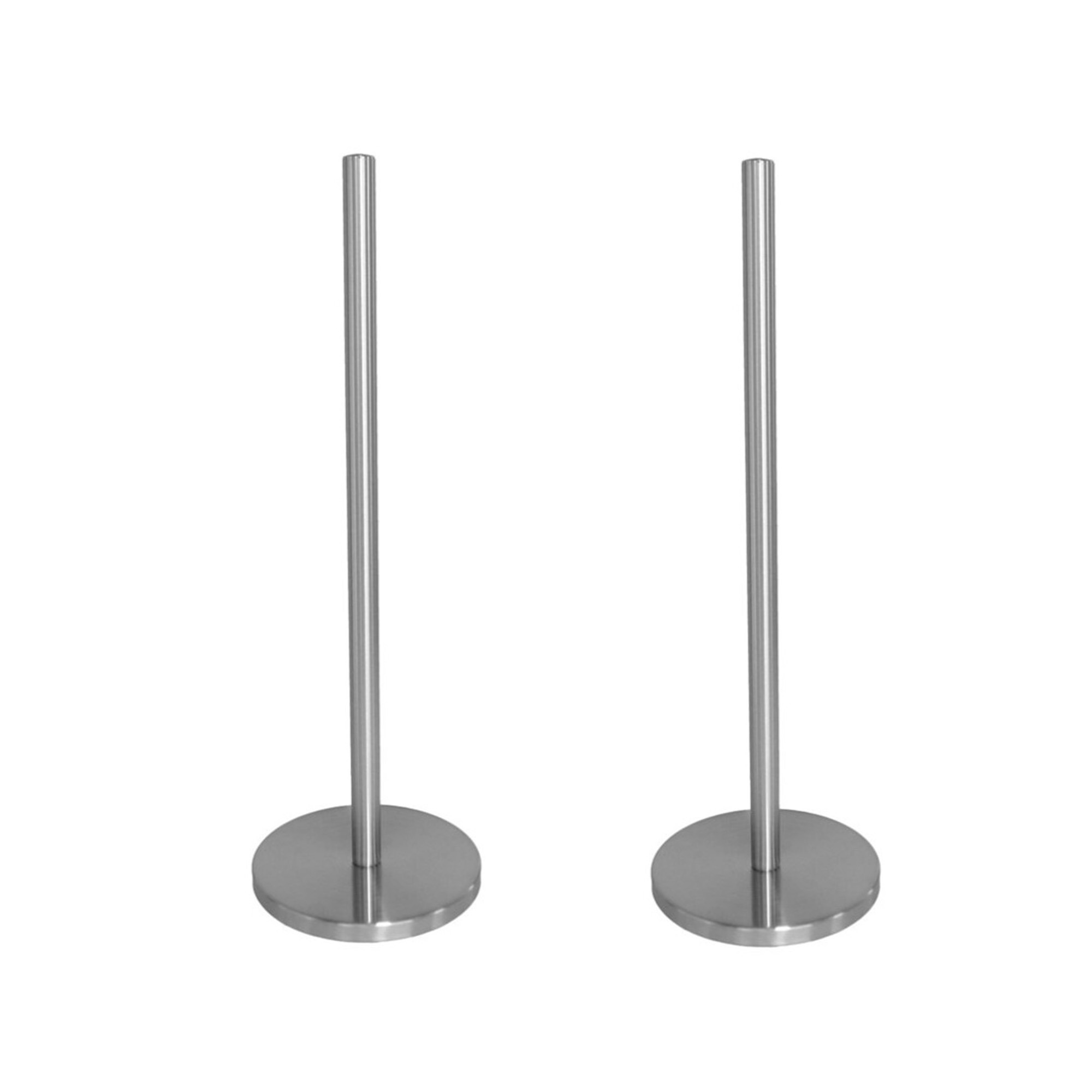 Gerimport Keukenrollen houder - 2x stuks - rvs - zilverkleurig - H45 cm - luxe tafel model -