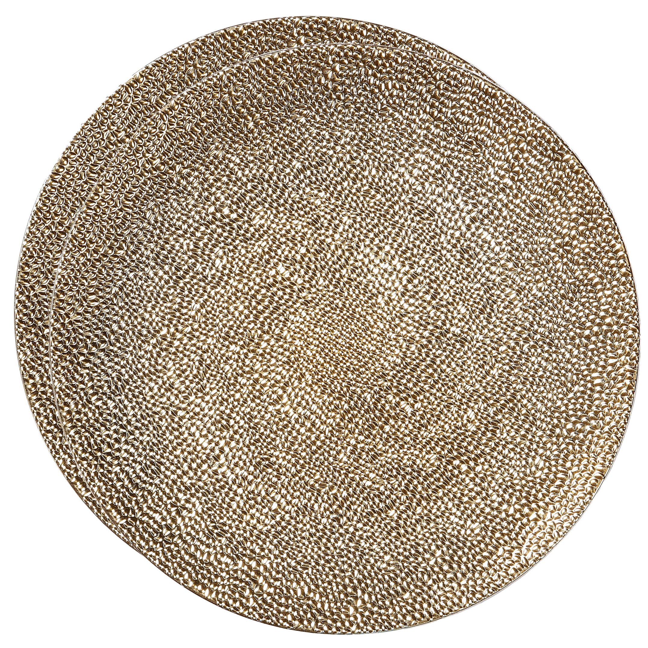 Bellatio Decorations Set van 2x stuks inge christmas kaarsbord - goud - kunststof - 33 cm - onderbord - kaarsen plateau - -