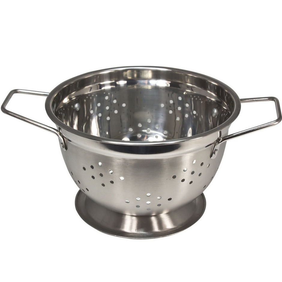 Benson keuken vergiet - rvs - 13 x 21 cm - zilver - voor groente, rijst en pasta -