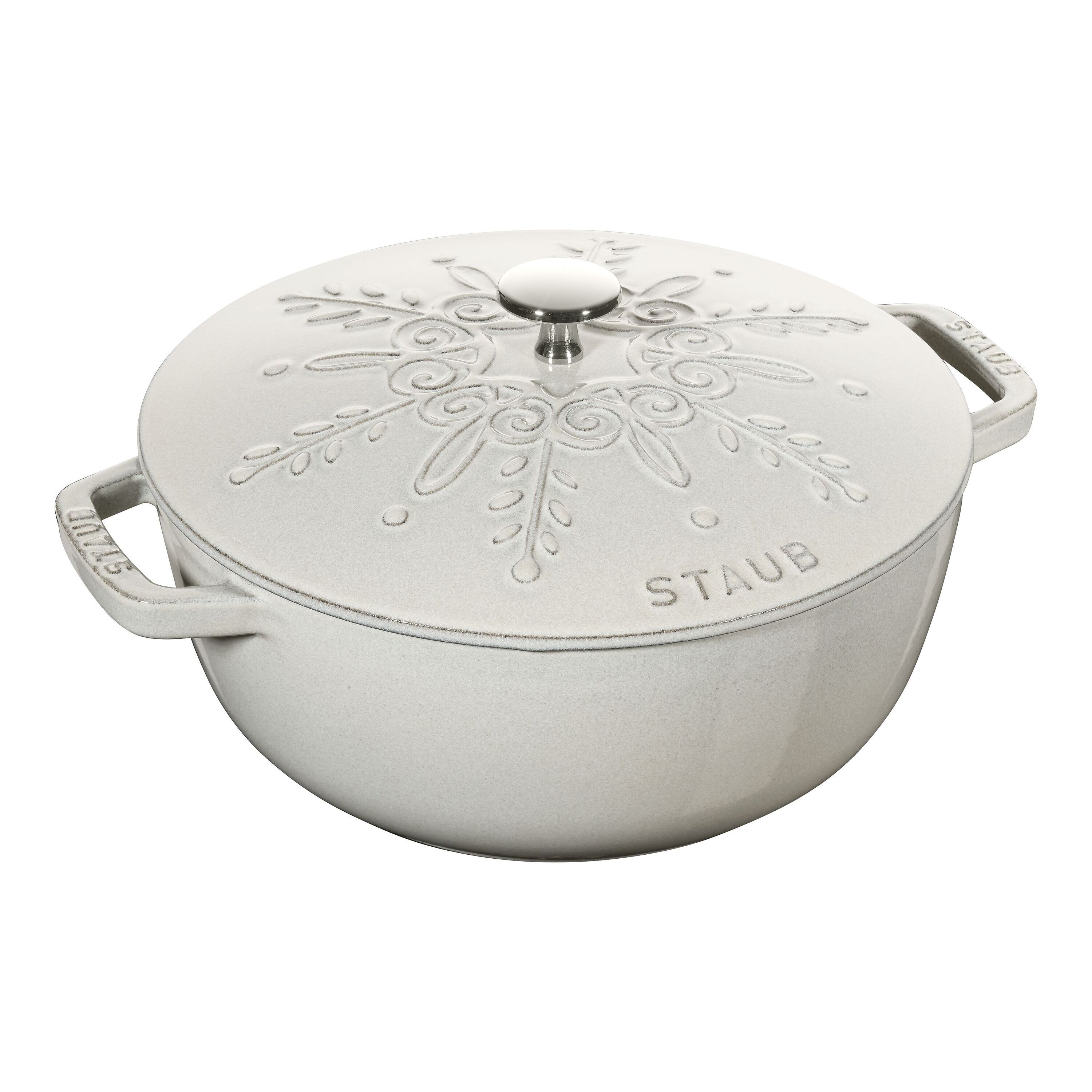 Staub La Cocotte Braadpan snowflake 24 cm / 3,6 l, Rond, White truffle - La Cocotte - 