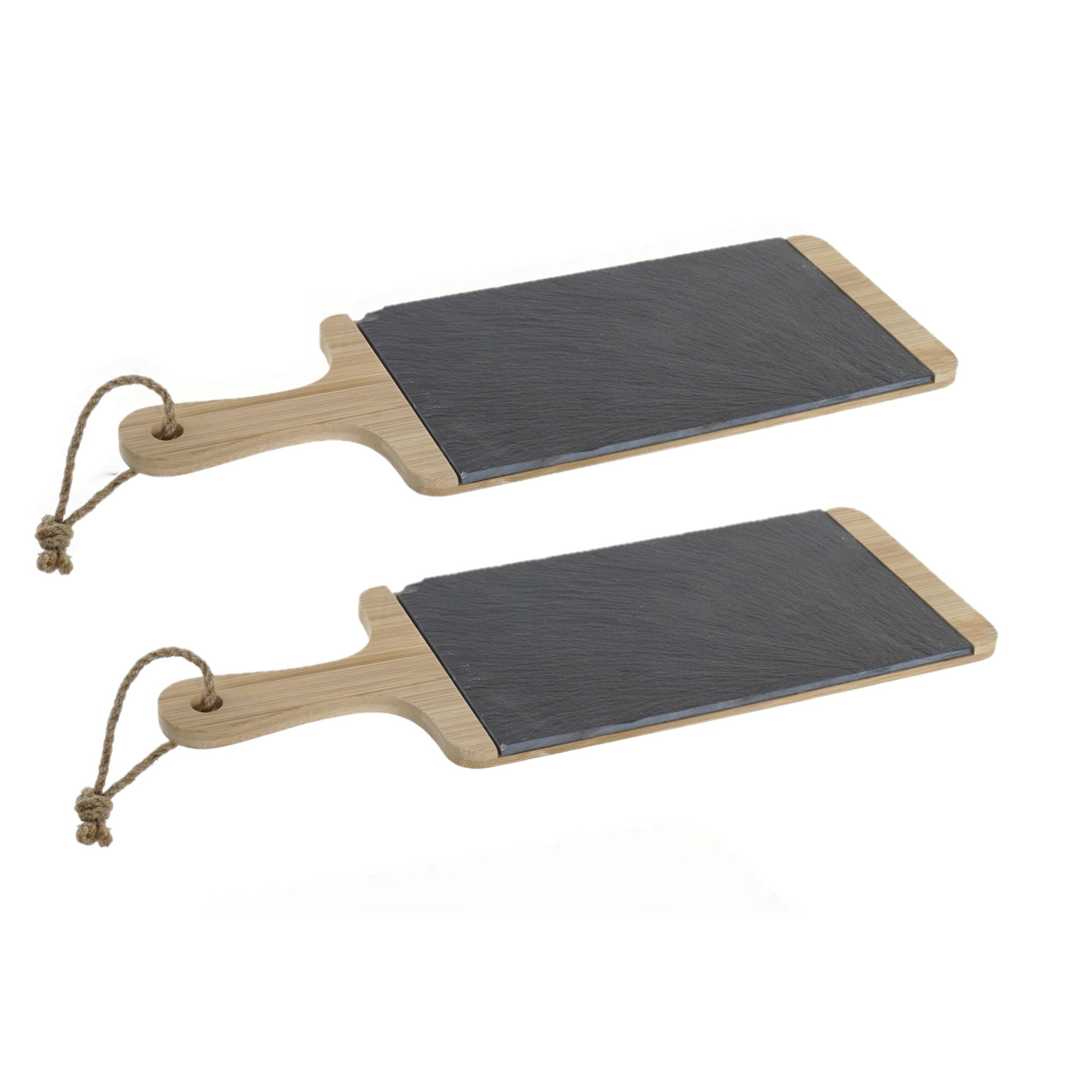Items 2x stuks luxe houten snijplanken x 15 cm zwart -