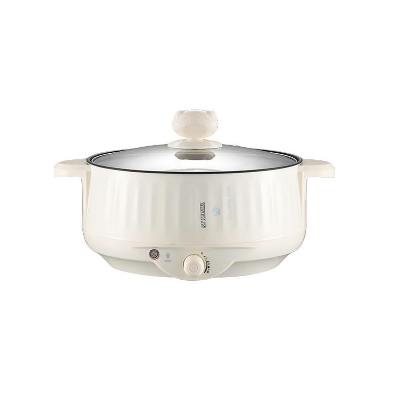 Taremid Multifunctionele huishoudelijke elektrische koekenpan, elektrische pot, kookgerei, mini-elektrische koekenpan, kleine elektrische pot Without steamer wit