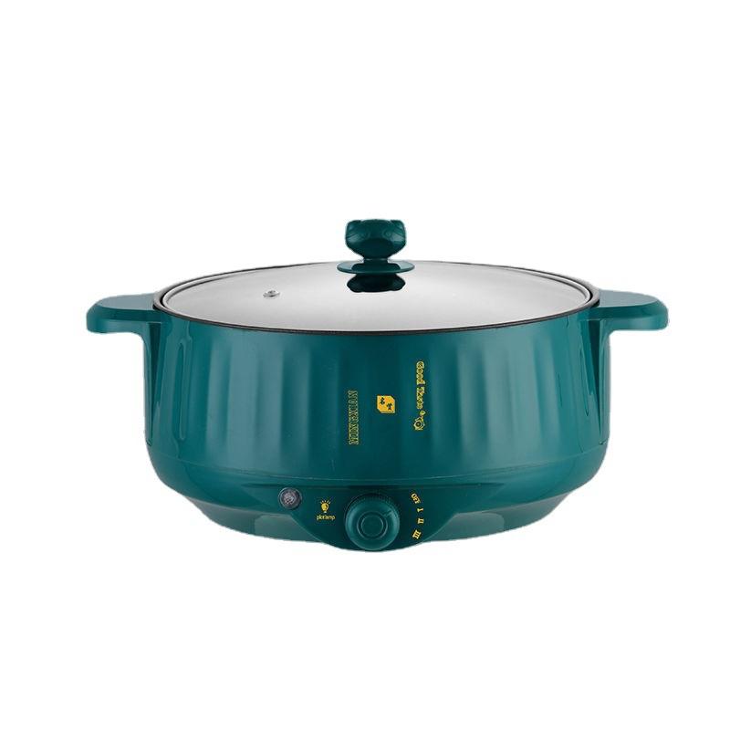 Taremid Multifunctionele huishoudelijke elektrische koekenpan, elektrische pot, kookgerei, mini-elektrische koekenpan, kleine elektrische pot Without steamer marineblauwe kleur