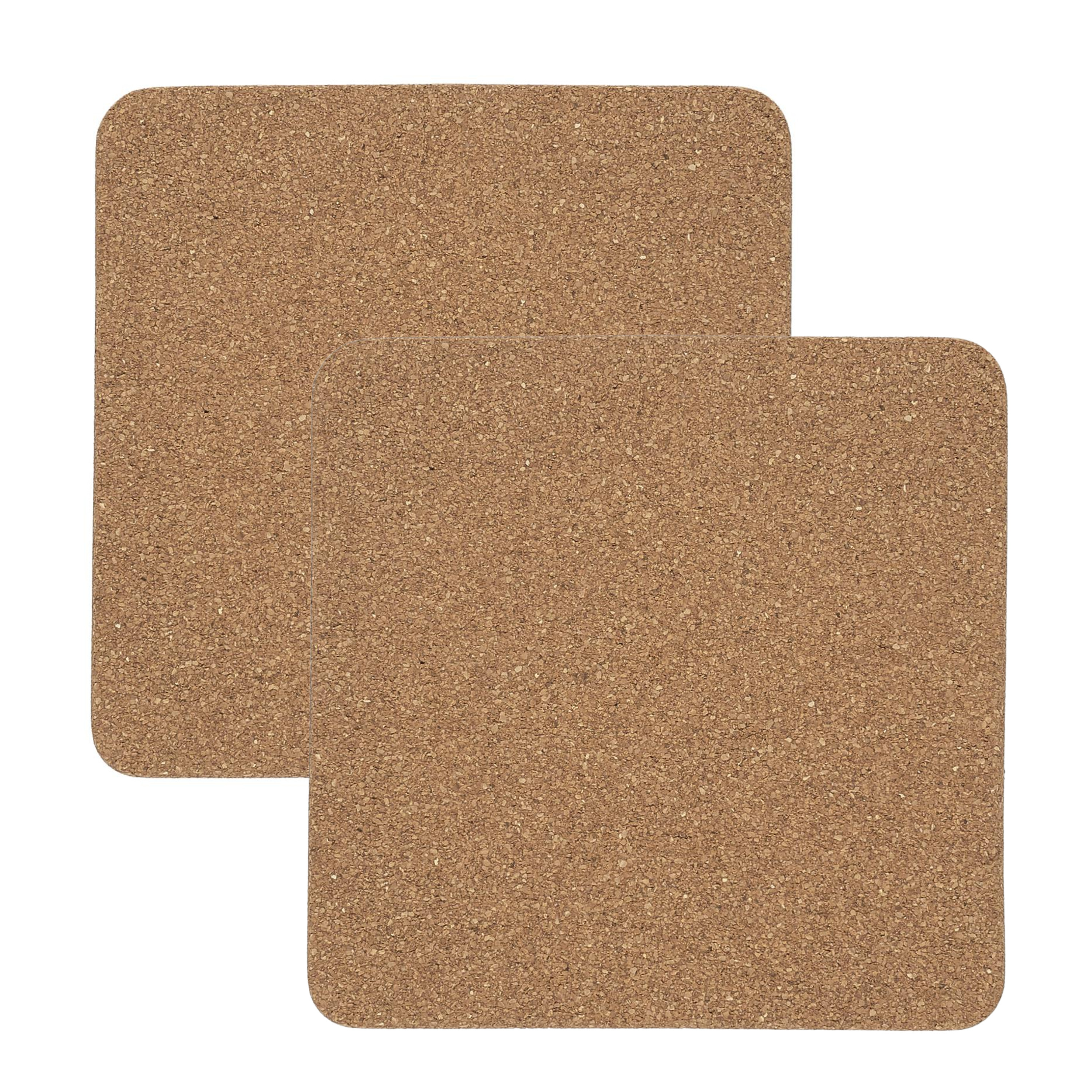 Cook Concept Onderzetter - 2x - kurk - vierkant - D19 cm - voor pannen - hittebestendig -