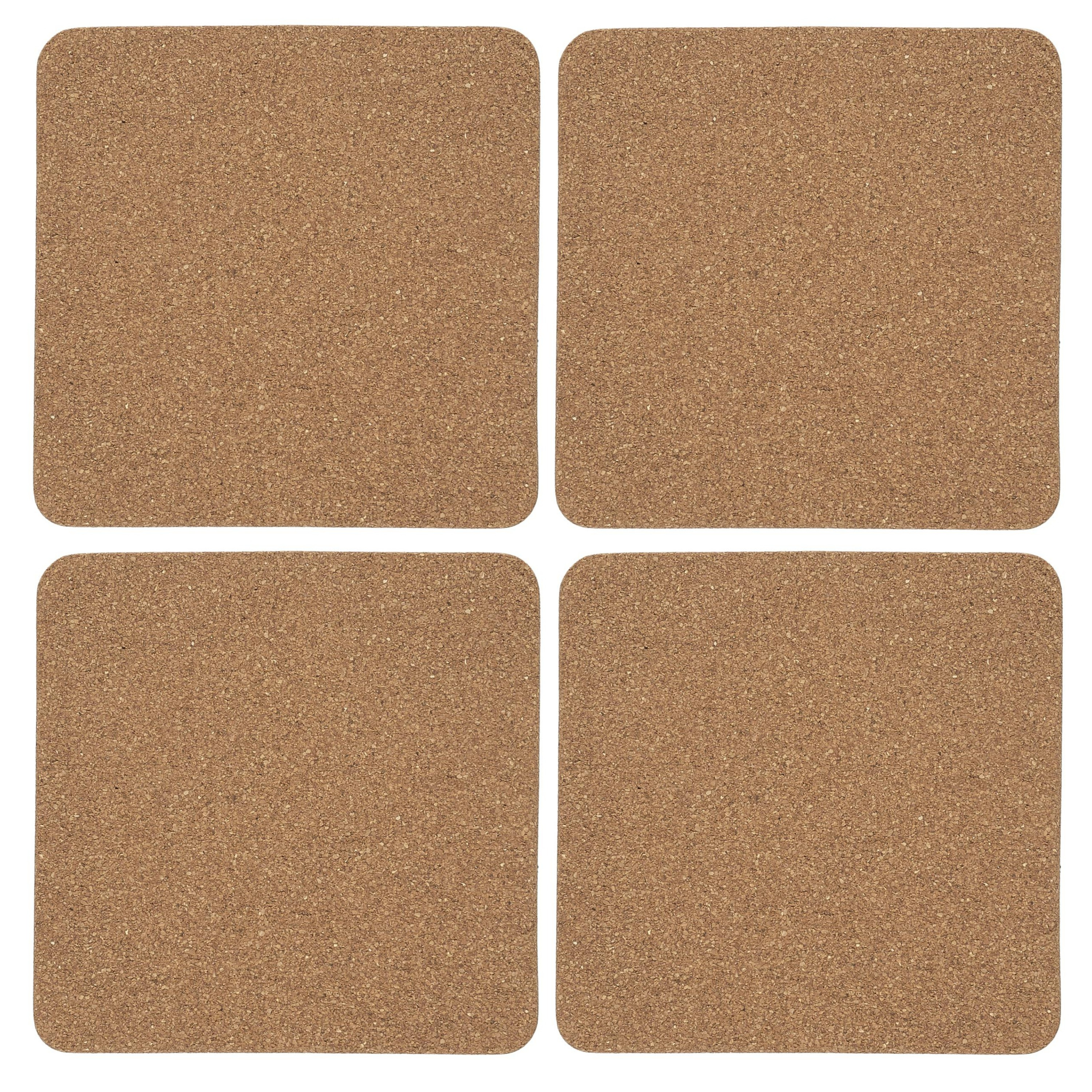 Cook Concept Onderzetter - 4x - kurk - vierkant - D19 cm - voor pannen - hittebestendig -